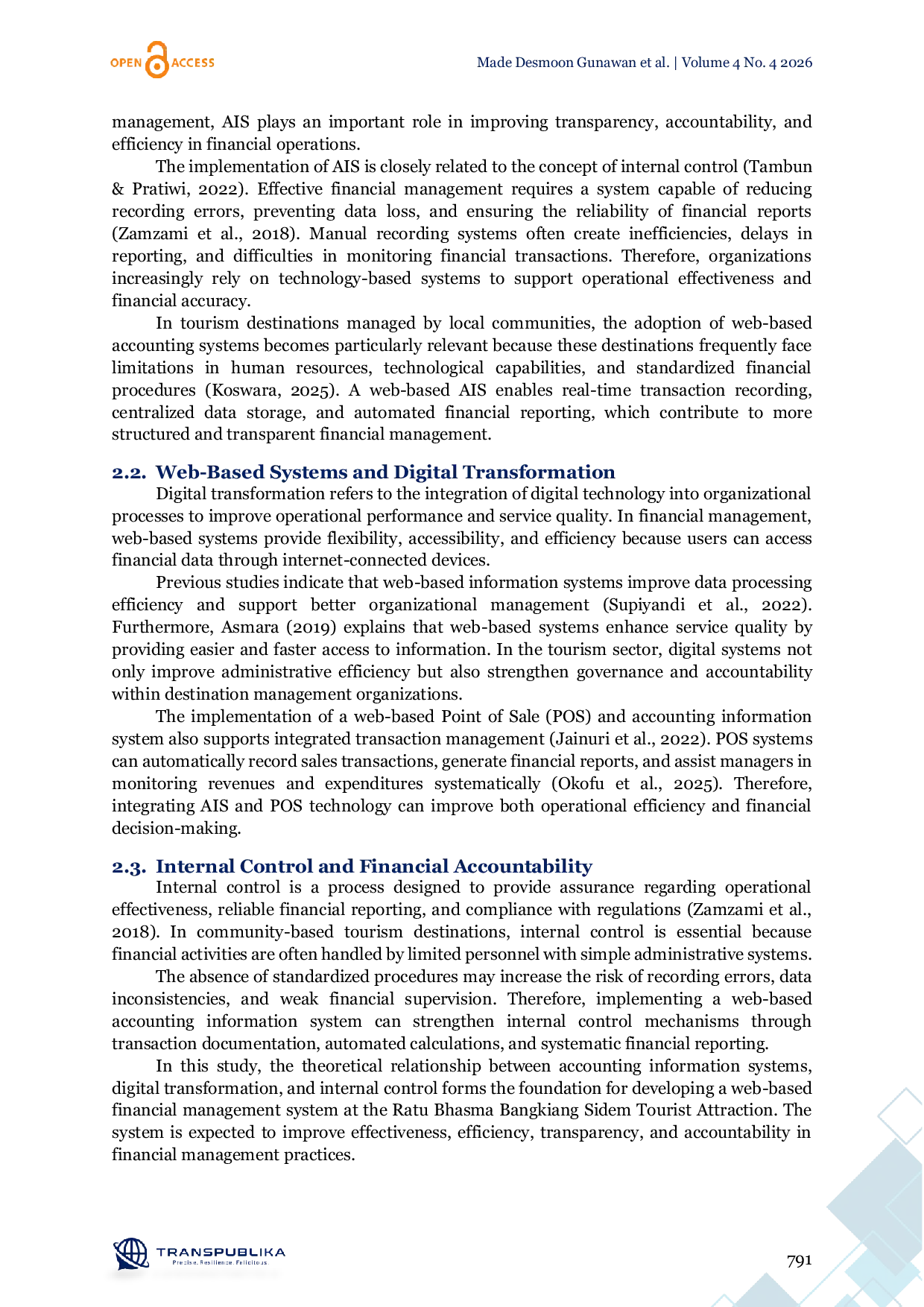 JURIS Digital Transformation of Financial Management through a Web Based Accounting Information System at the Ratu Bhasma Bangkiang Sidem Tourist Attraction in Babahan Village Tabanan Regency