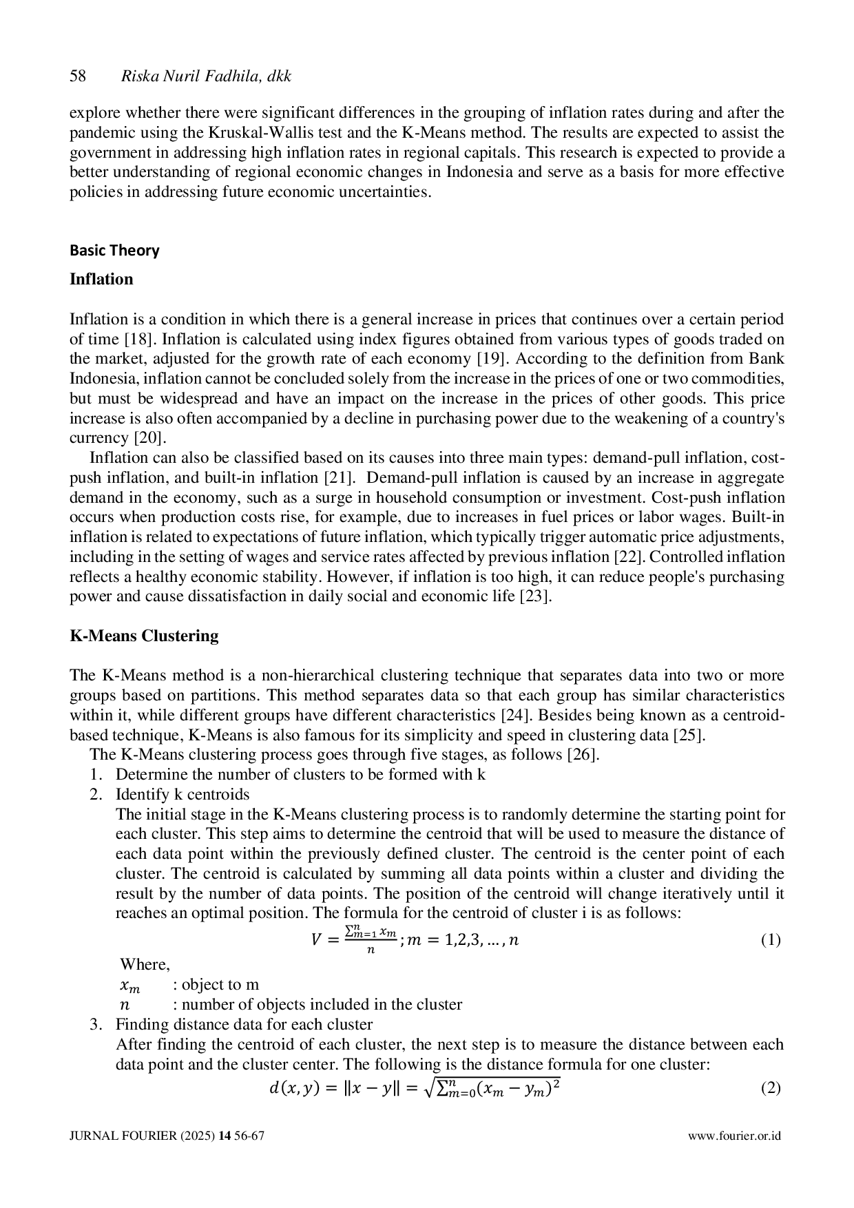 JURIS Analysis of Inflation Rates During and After the COVID 19 Pandemic Using the K Means Clustering Method and Kruskal Wallis Test