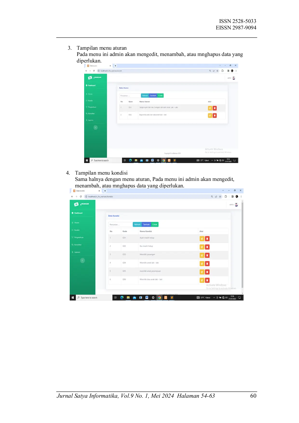 JURIS Perancangan Aplikasi Perhitungan Ahli Waris Dalam Islam Menggunakan Framework CI 4