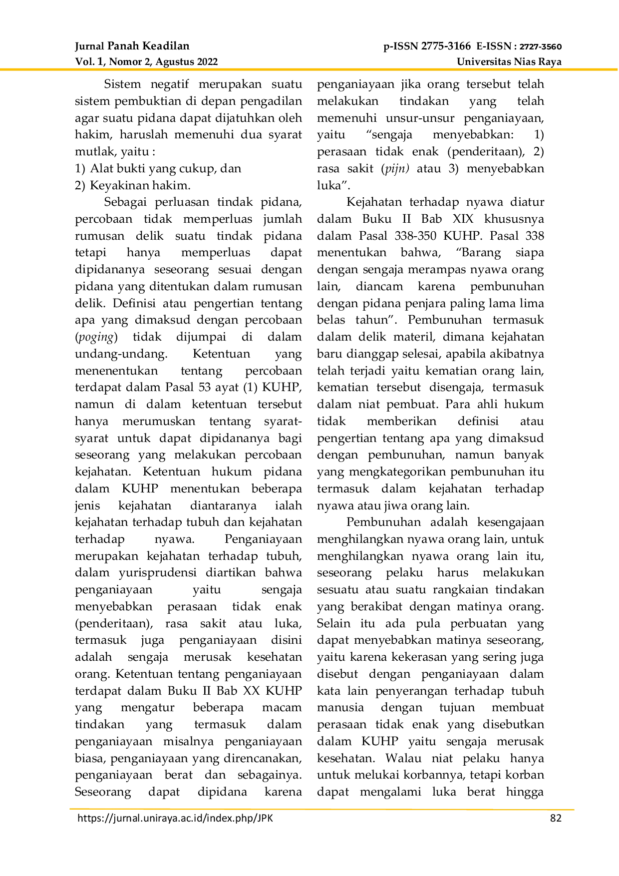 JURIS Pembuktian Tindak Pidana Percobaan Pembunuhan