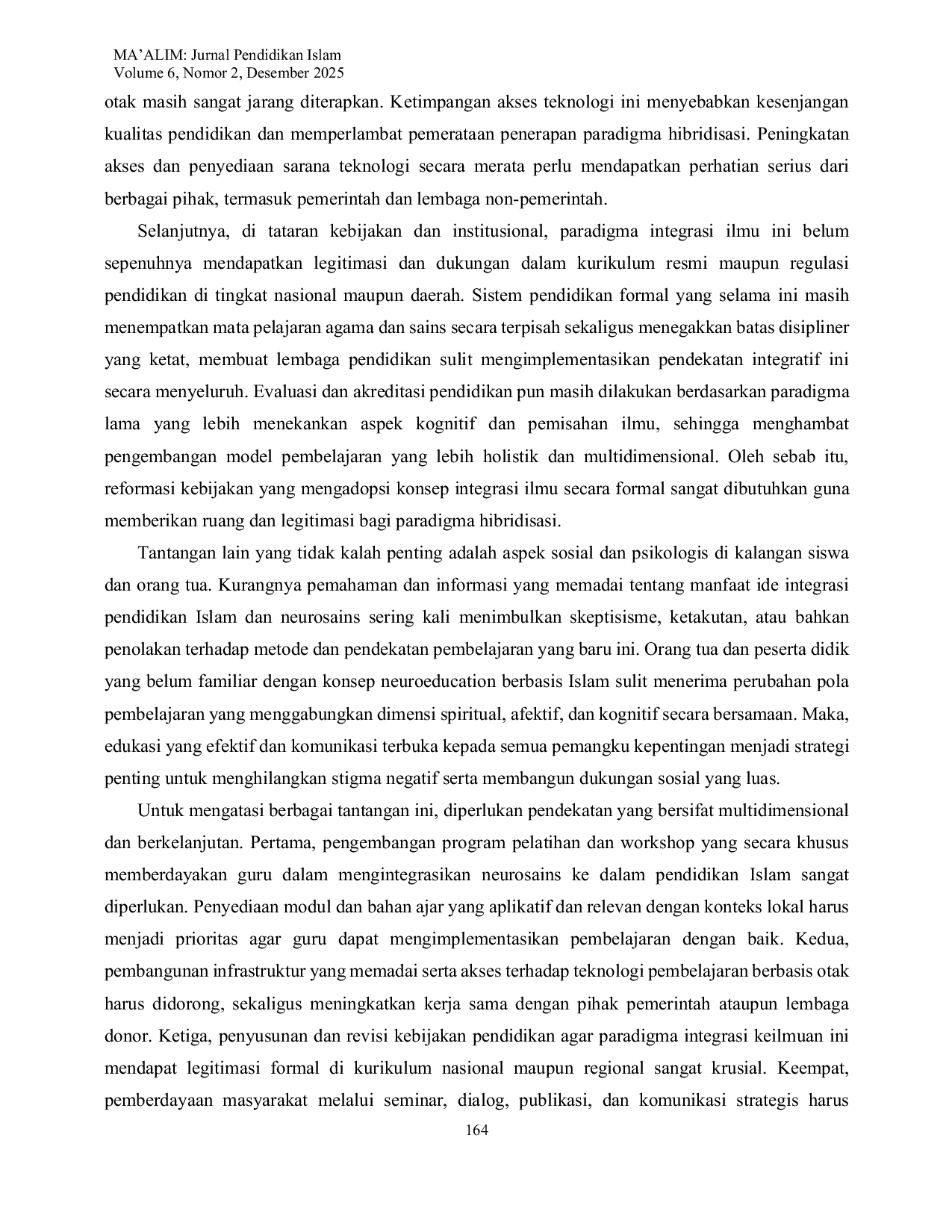 JURIS Hibridisasi Pendidikan Islam dan Neurosains Implementasi Paradigma Integrasi Keilmuan dalam Pendidikan Islam