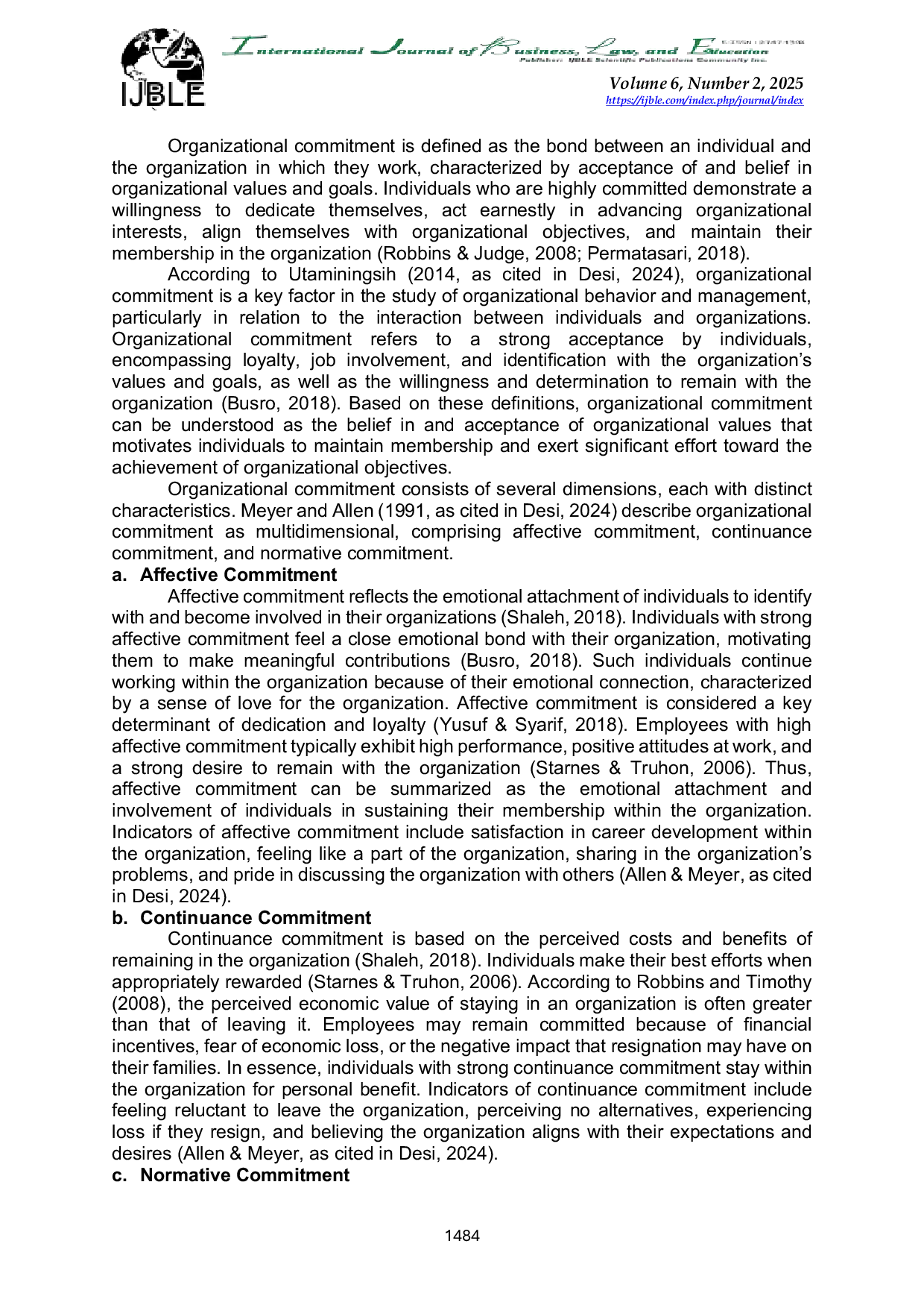 JURIS The Influence of Organizational Commitment Effective Communication and the Work Environment on the Caring Behavior of Inpatient Nurses at Annisa Hospital Cikarang