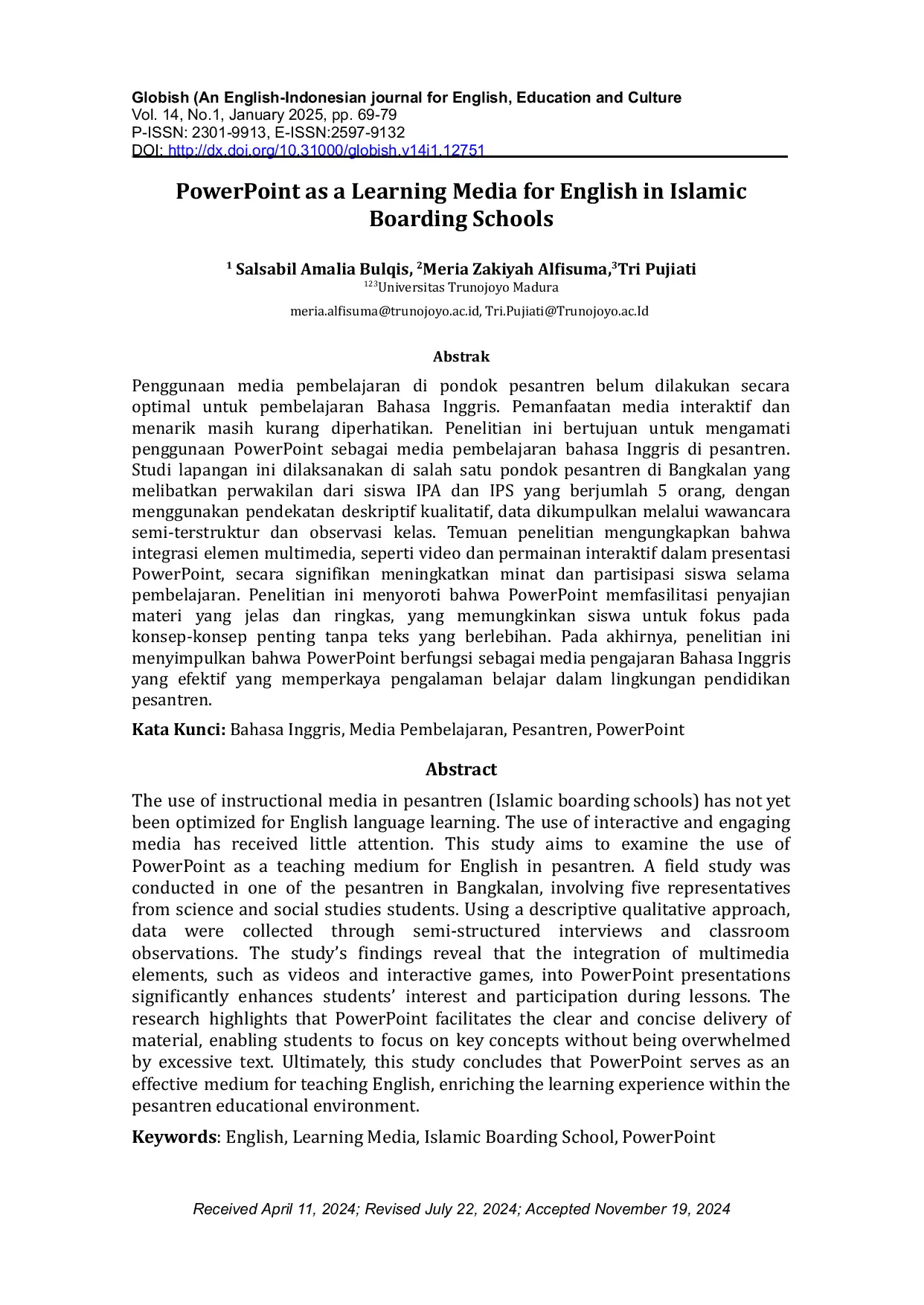 JURIS PowerPoint as a Learning Media for English in Islamic Boarding Schools