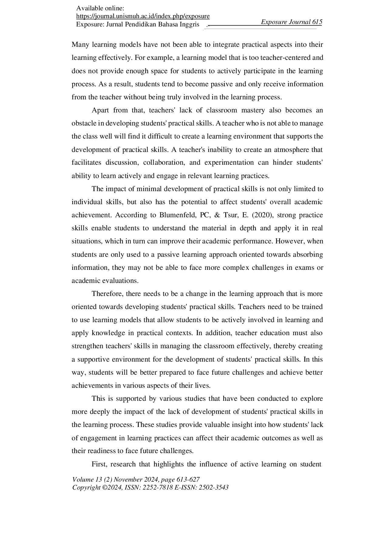 JURIS Increasing Activity and Practical Skills Through the Project Based Learning Model
