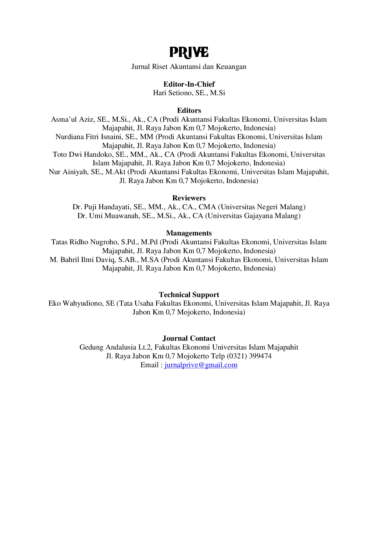 JURIS Cover Table Content