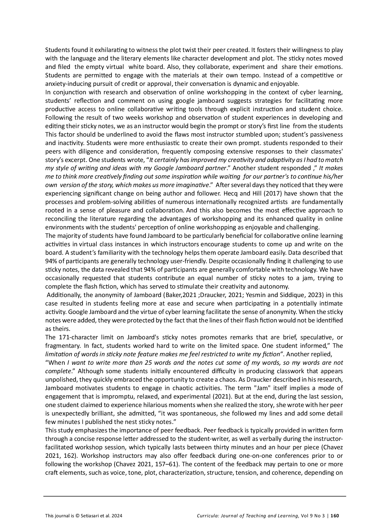 JURIS Innovating Creative Writing Pedagogy Exploring the Role of Google Jamboard in Collaborative Cyber Literature Development