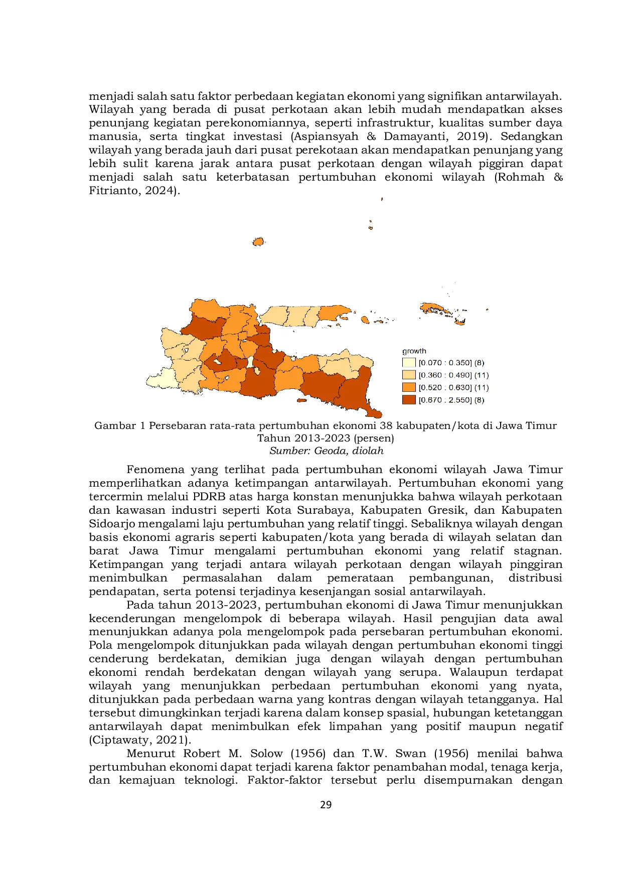 JURIS Analysis of Spatial Interactions in Economic Growth