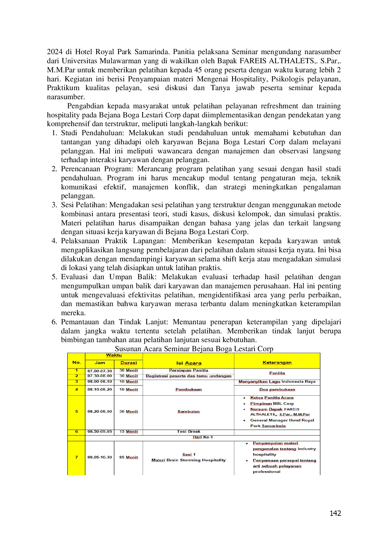 juris Pengabdian Masyarakat Dalam Refreshment Training Hospitality Be A Professional Service