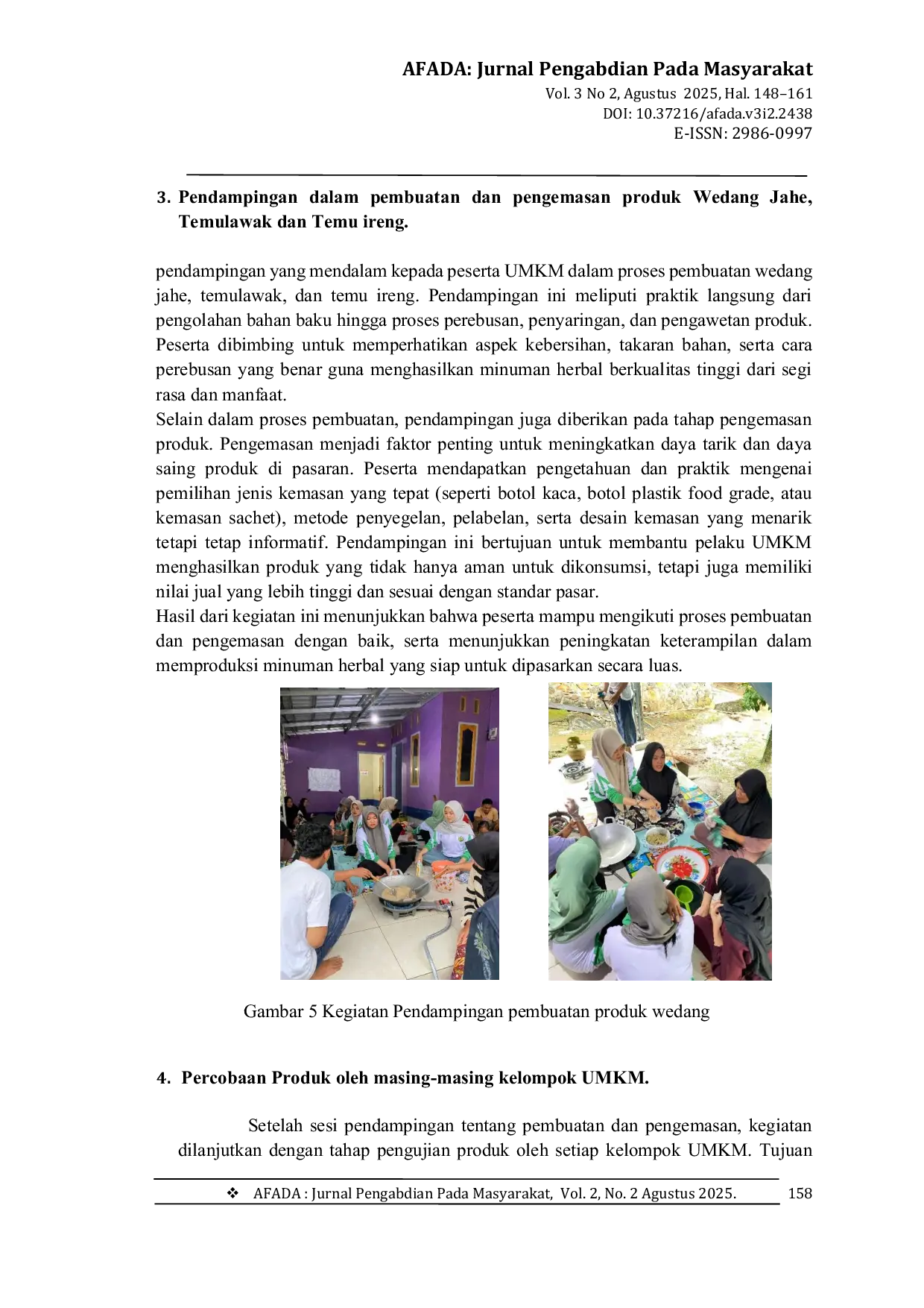 JURIS Pelatihan Pengolahan Produk Jahe Temulawak dan Temuireng Sebagai Upaya Pemberdayan Masyarakat Desa Mekar Sari