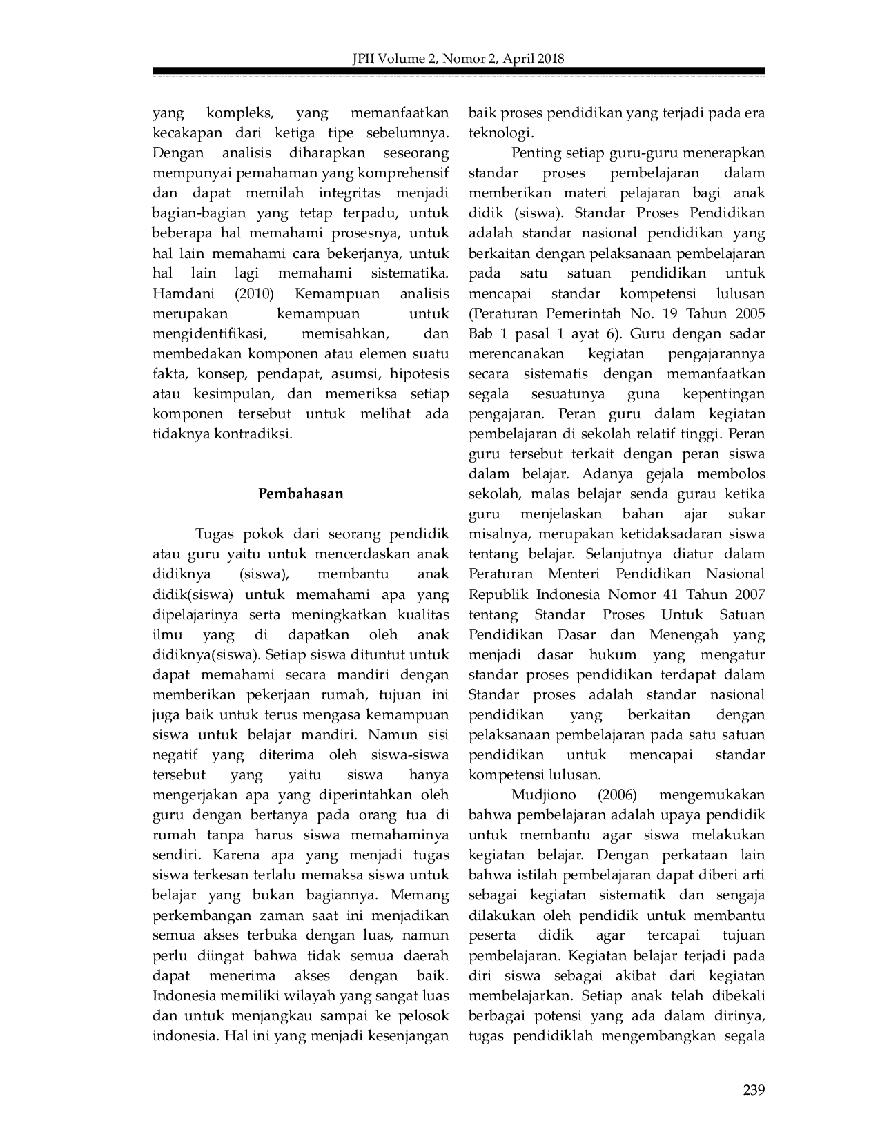 JURIS Menakar Eksistensi Guru Antara Konsep dan Realita dalam Standar Proses Pembelajaran