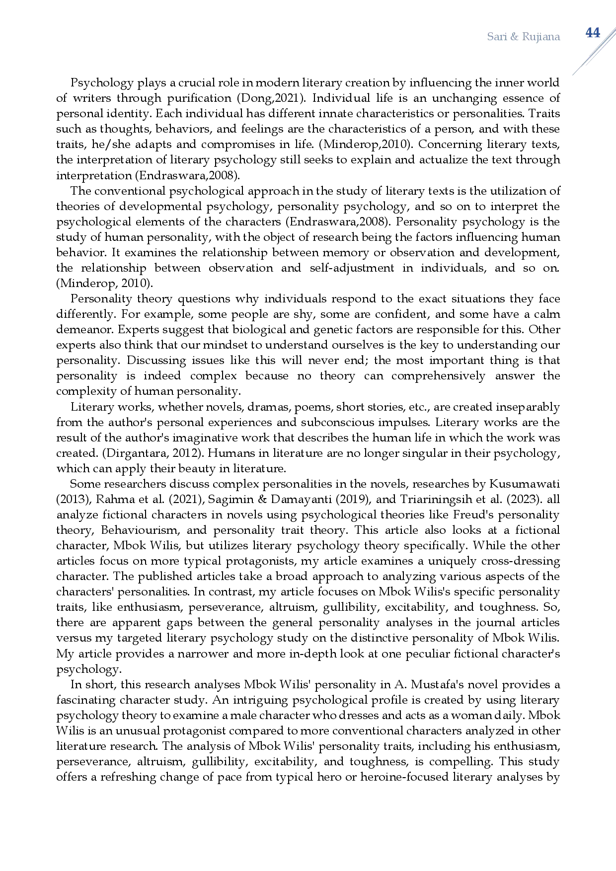 juris Exploring the Personality of Mbok Wilis in A Mustafa s Novel