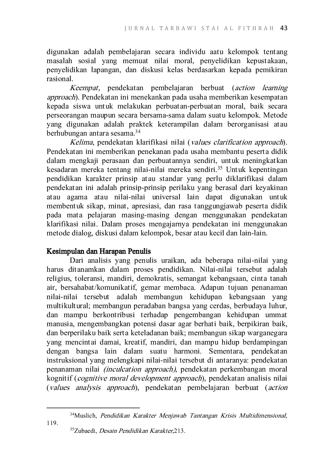 JURIS Revitalisasi Pendidikan Karakter di Era Global Penanaman Nilai dan Pendekatan Instruksional