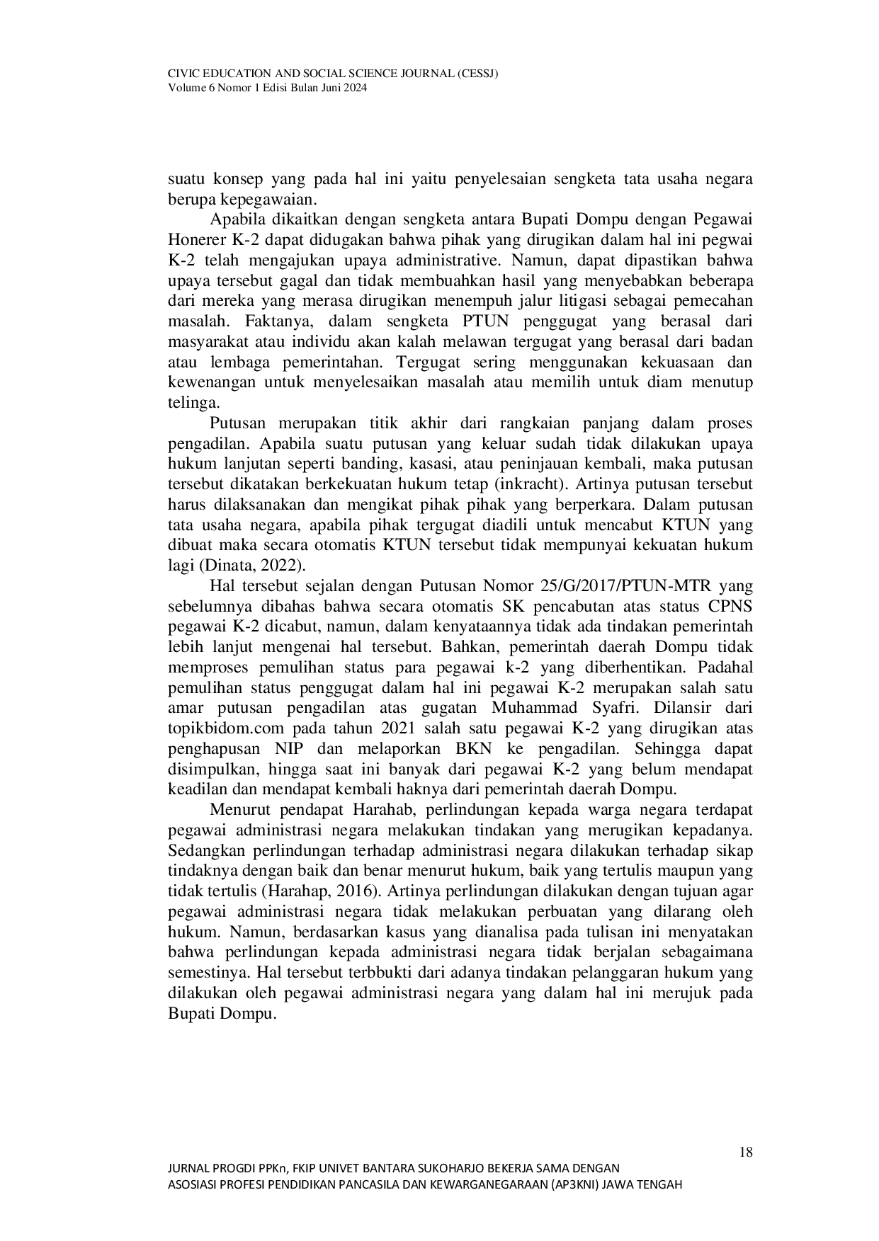 JURIS Penyelesaian Sengketa Aparatur Sipil Negara Studi Kasus Surat Keterangan Bupati Dompu