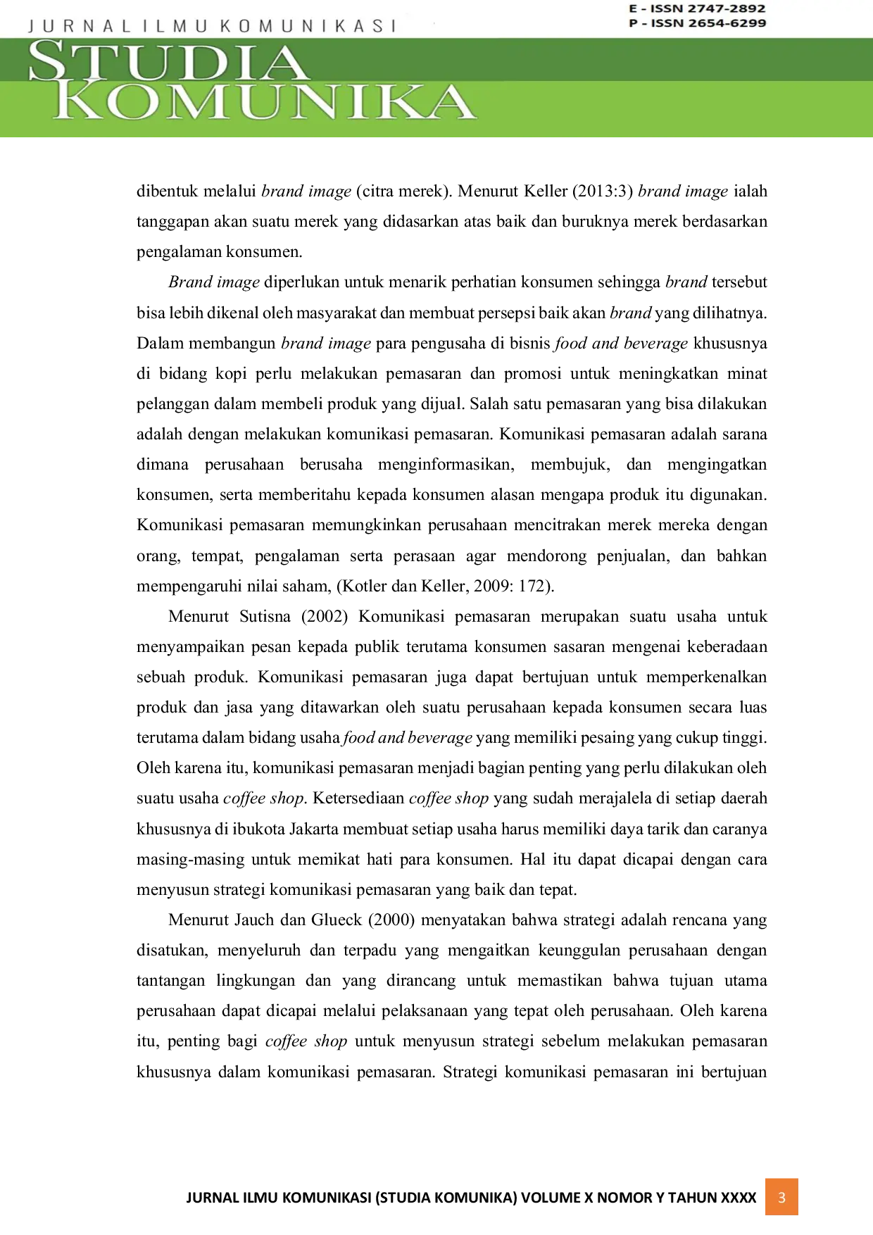 JURIS Strategi Komunikasi Pemasaran Bellybell Sweets Coffee dalam Upaya Membangun Brand Image yang positif