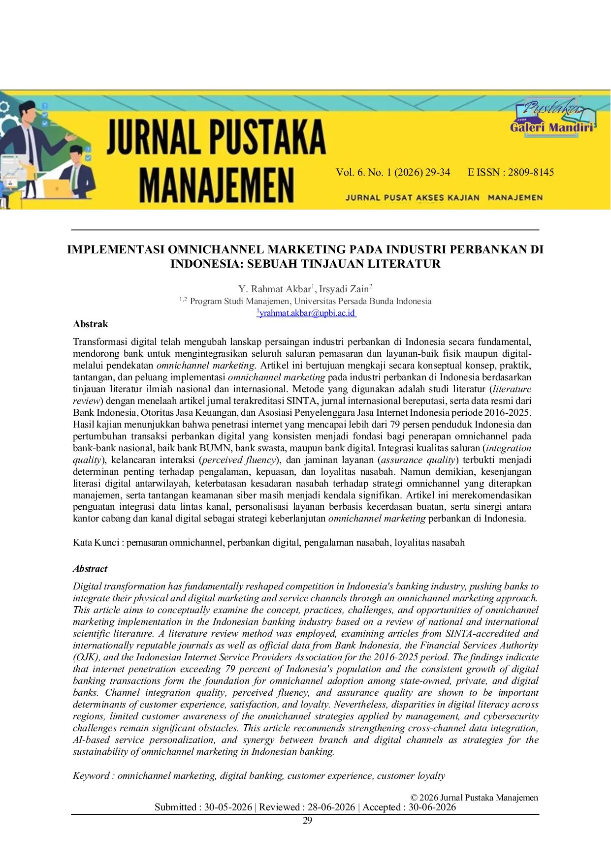 JURIS Implementasi Omnichannel Marketing pada Industri Perbankan di Indonesia