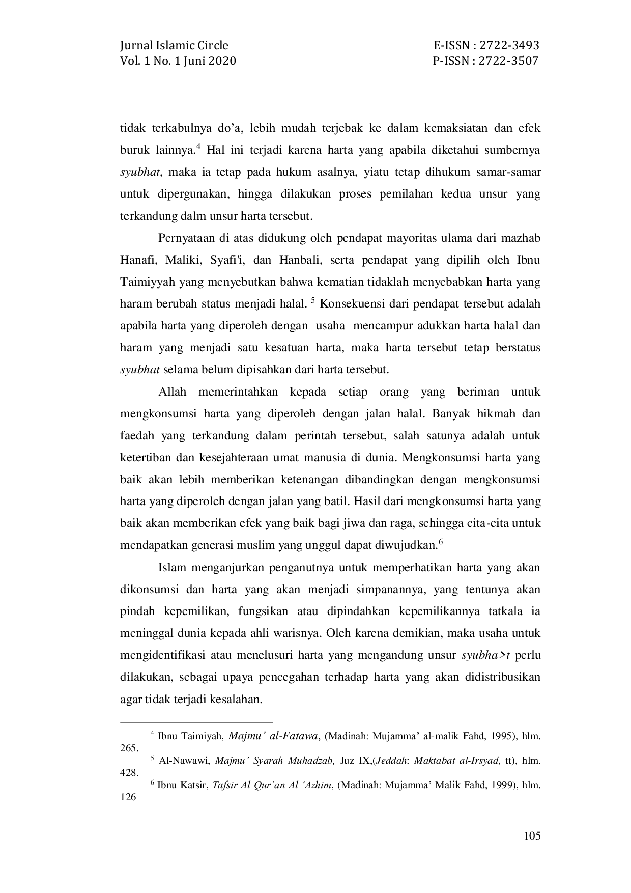 JURIS Konsep Pemilihan Harta Syubhat dan Non Syubhat dalam Kepemilikan