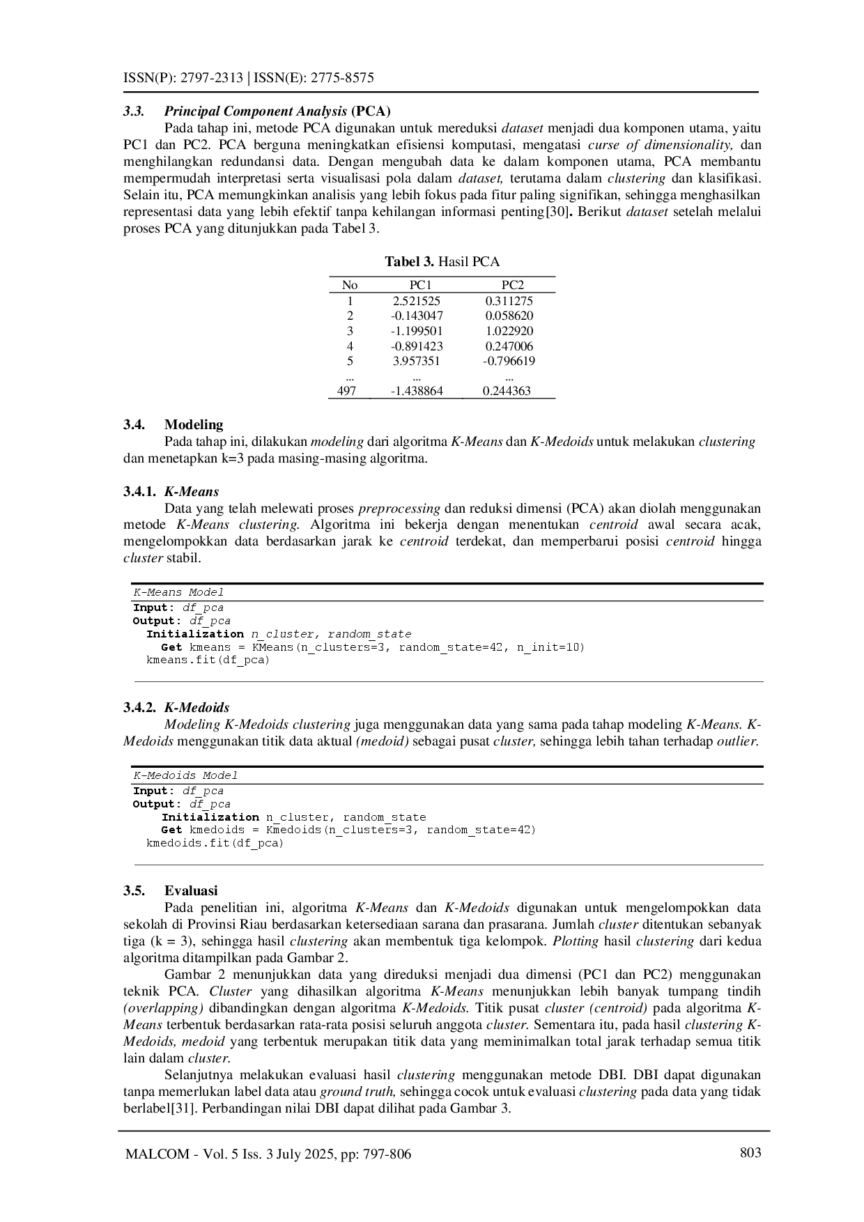 juris Perbandingan Kinerja Algoritma Clustering K Means dan K Medoids dalam Pengelompokan Sekolah di Provinsi Riau Berdasarkan Ketersediaan Sarana dan Prasarana