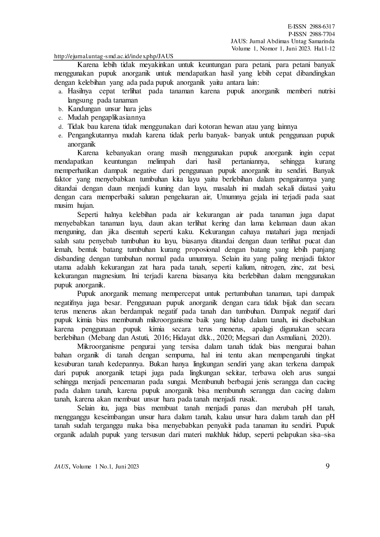 JURIS Pembuatan Nutrisi Organik Tanaman Not Di Kelompok Tani Krida Karya Utama Lempake Jaya Samarinda Utara