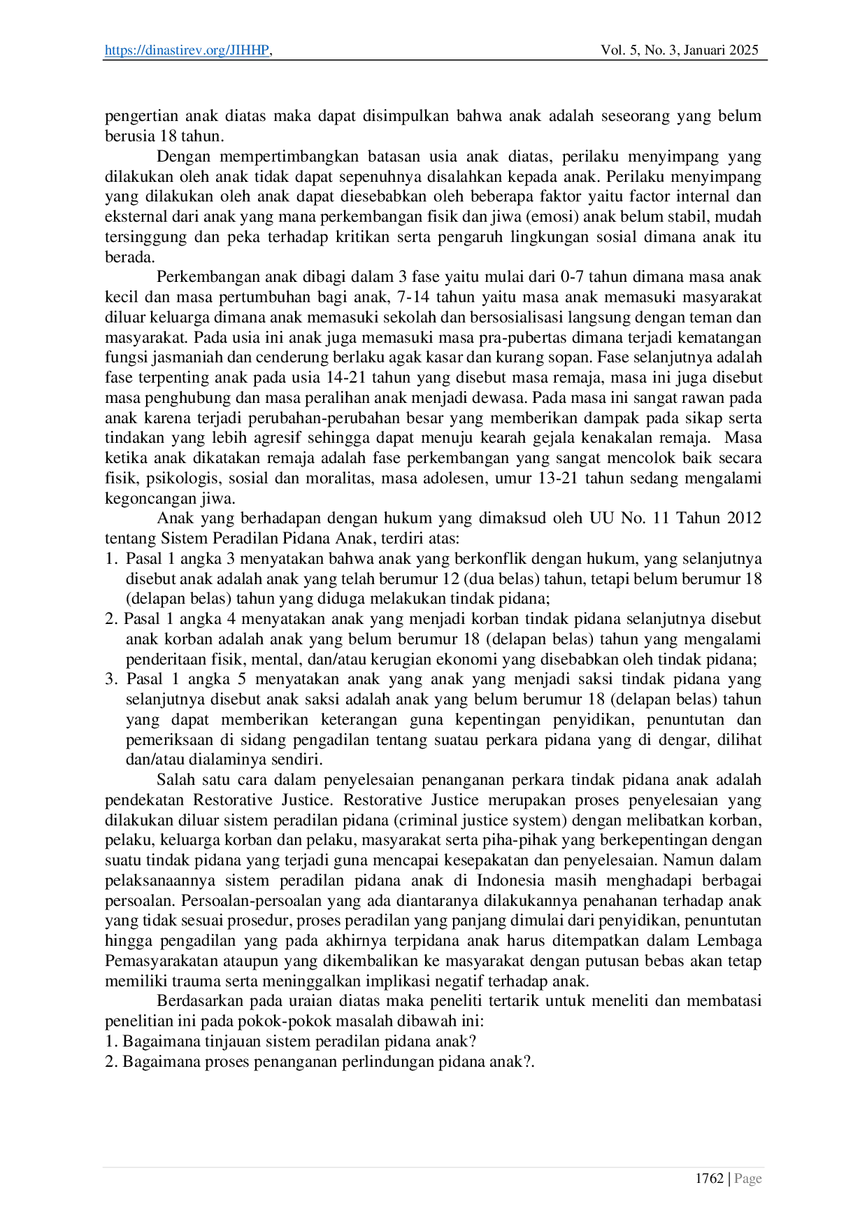 JURIS Perlindungan Anak dalam Sistem Peradilan Pidana Anak