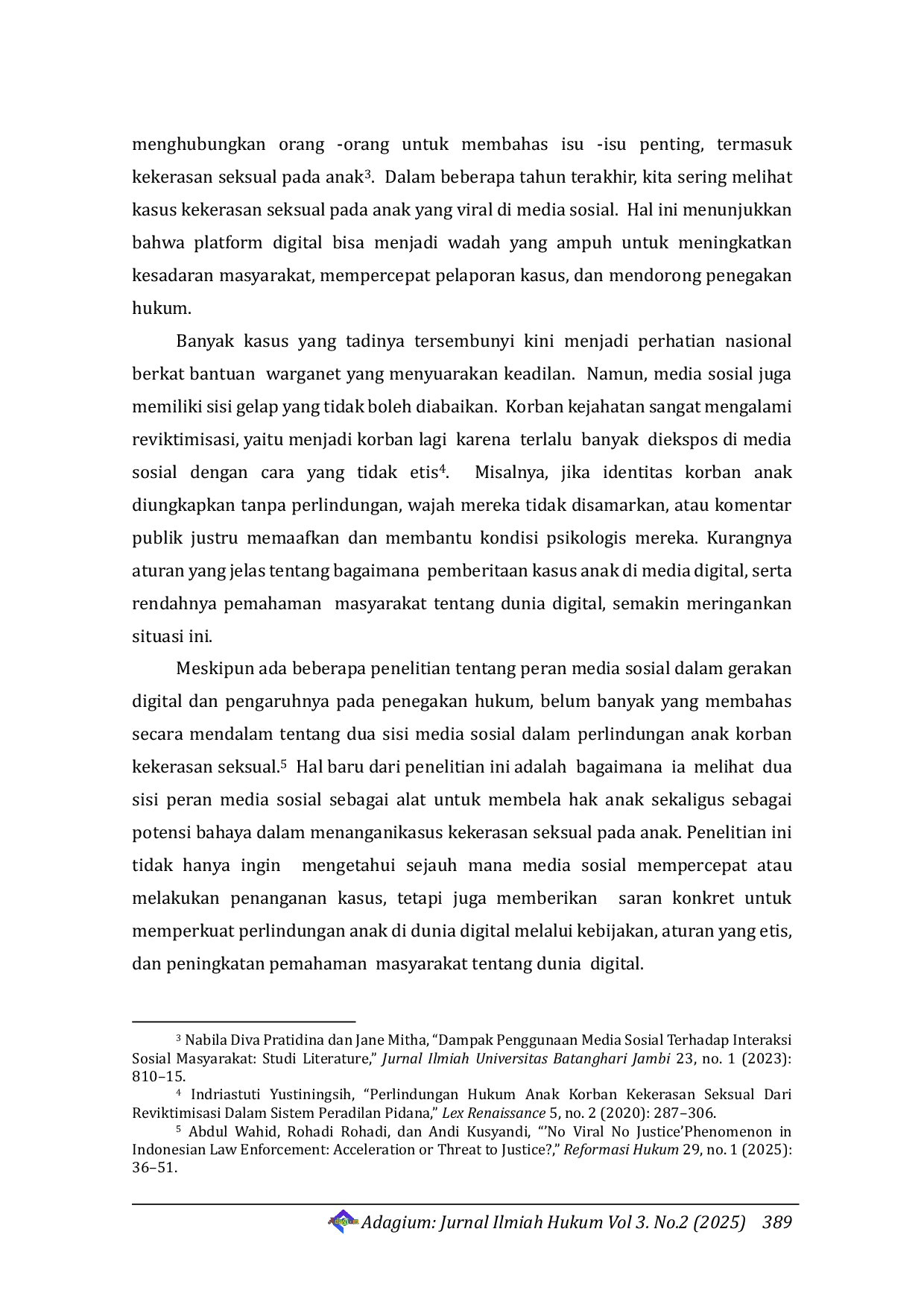 JURIS Peran Ganda Media Sosial Dalam Kasus Kekerasan Seksual Anak Antara Advokasi Publik dan Risiko Reviktimisasi Korban