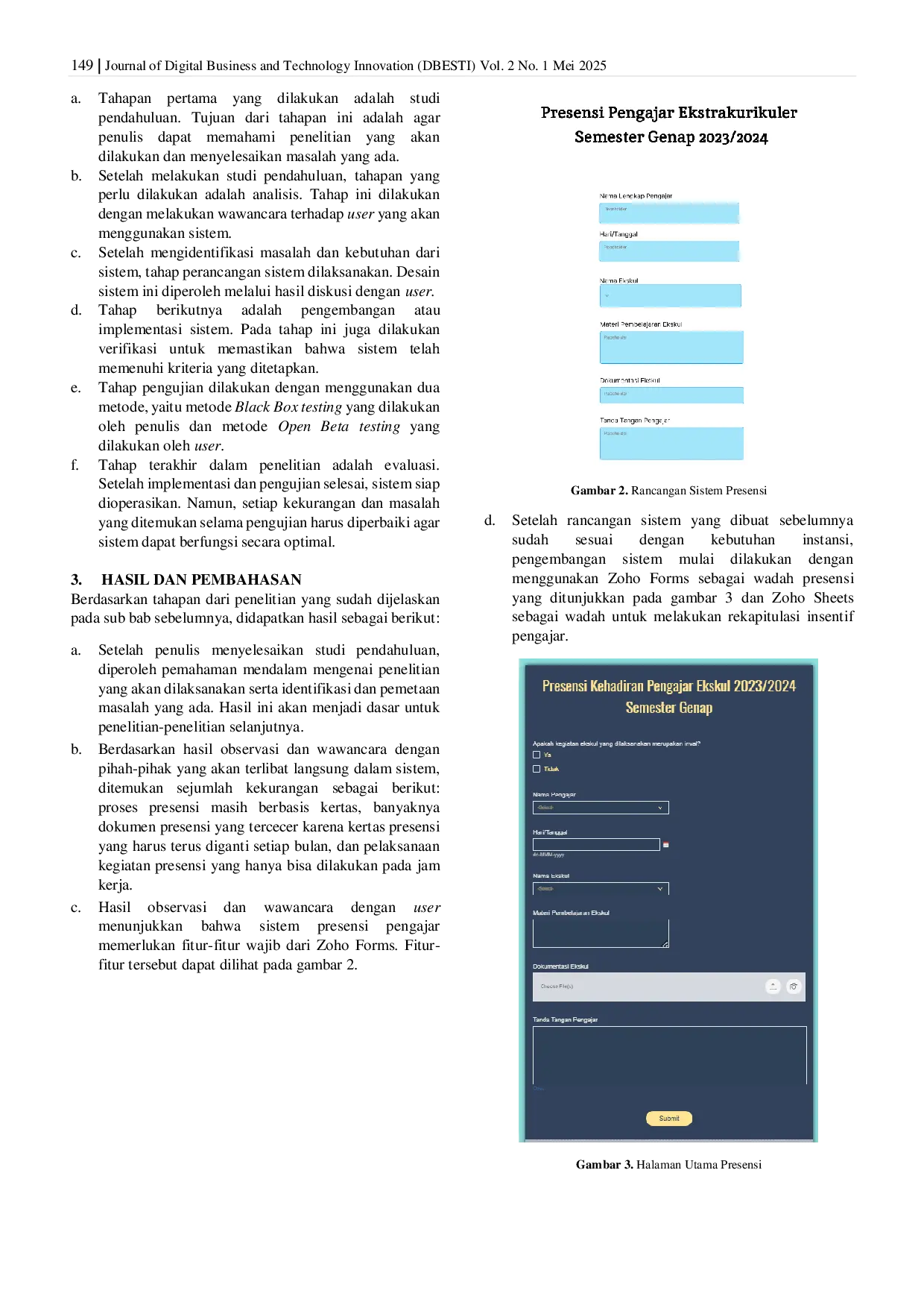 JURIS Implementation of Zoho for the Attendance System of Extracurricular Instructors at SDIT Insan Mandiri Kalisari