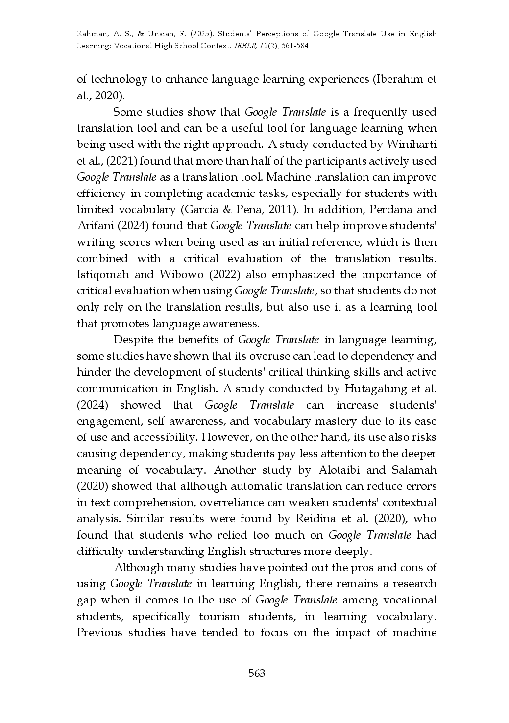 juris Students Perceptions of Google Translate Use in English Learning Vocational High School Context