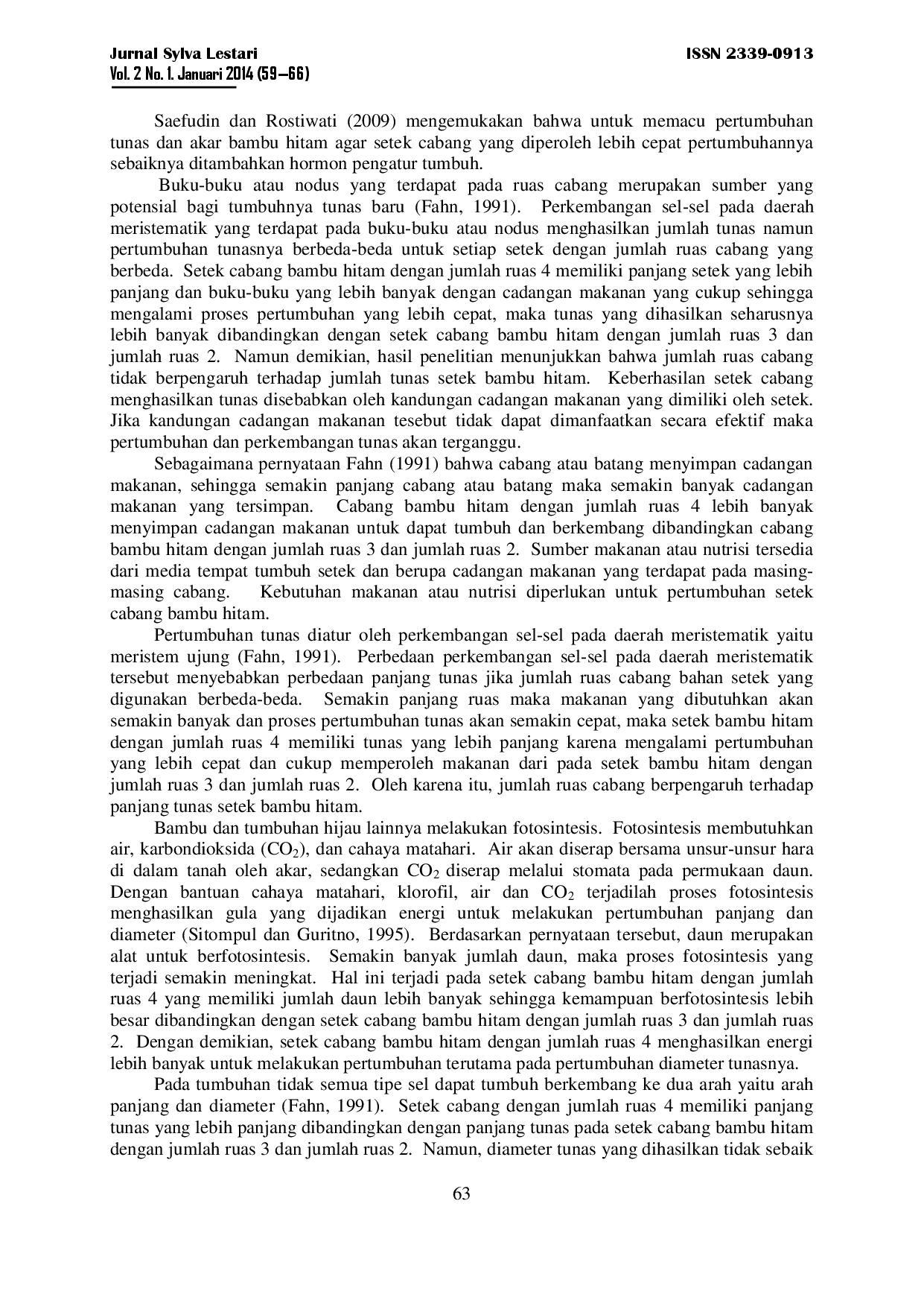 juris Pengaruh Jumlah Ruas Cabang Terhadap Pertumbuhan Setek Bambu Hitam Gigantochloa Atroviolacea