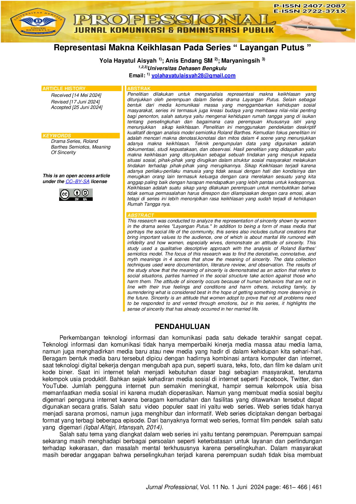 JURIS Representasi Makna Keikhlasan Pada Series Layangan Putus