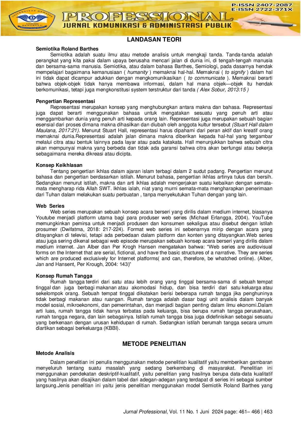 JURIS Representasi Makna Keikhlasan Pada Series Layangan Putus