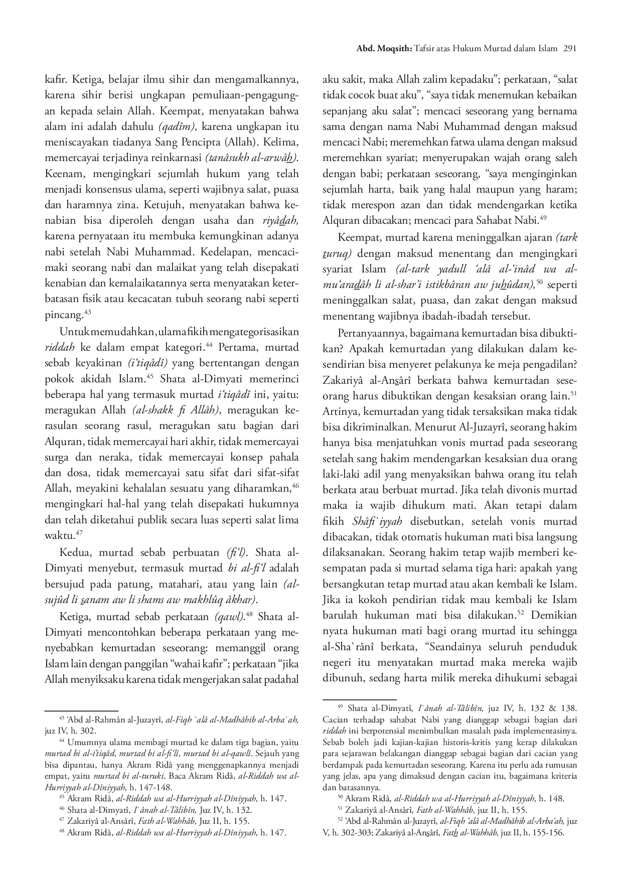 juris Tafsir atas Hukum Murtad dalam Islam