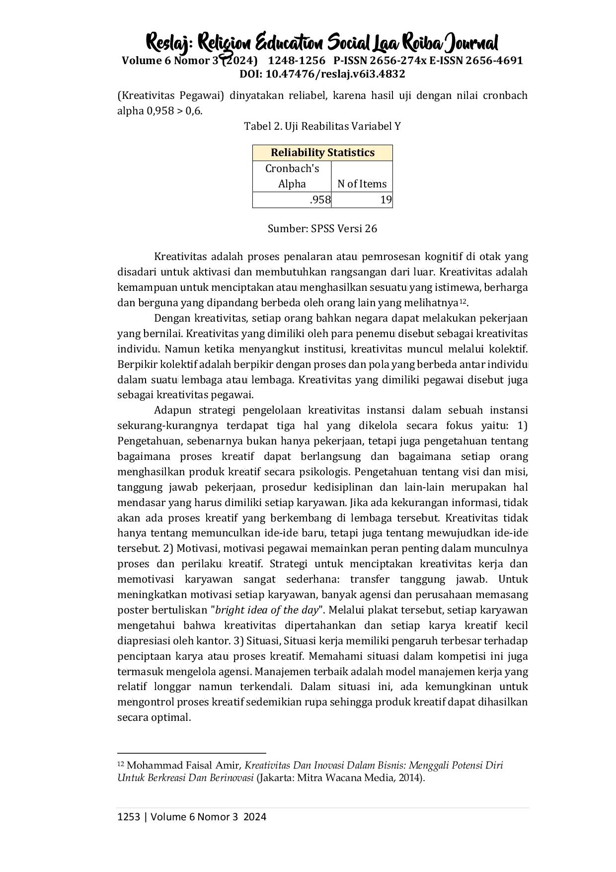 JURIS Hubungan Manajemen Inovasi dengan Kreativitas Pegawai di Kementerian Agama Kabupaten Purwakarta