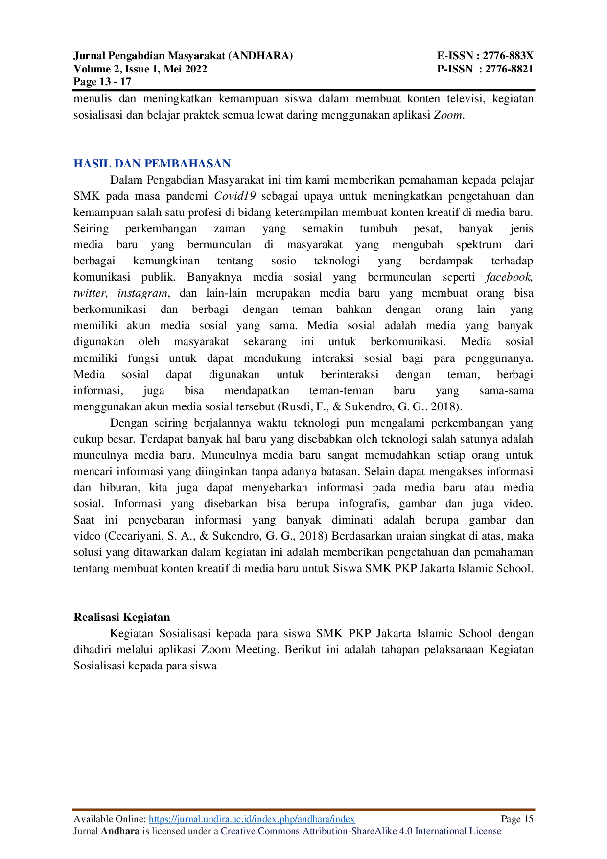 JURIS Keterampilan Membuat Konten Kreatif di Media Baru untuk Siswa SMK PKP Jakarta Islamic School