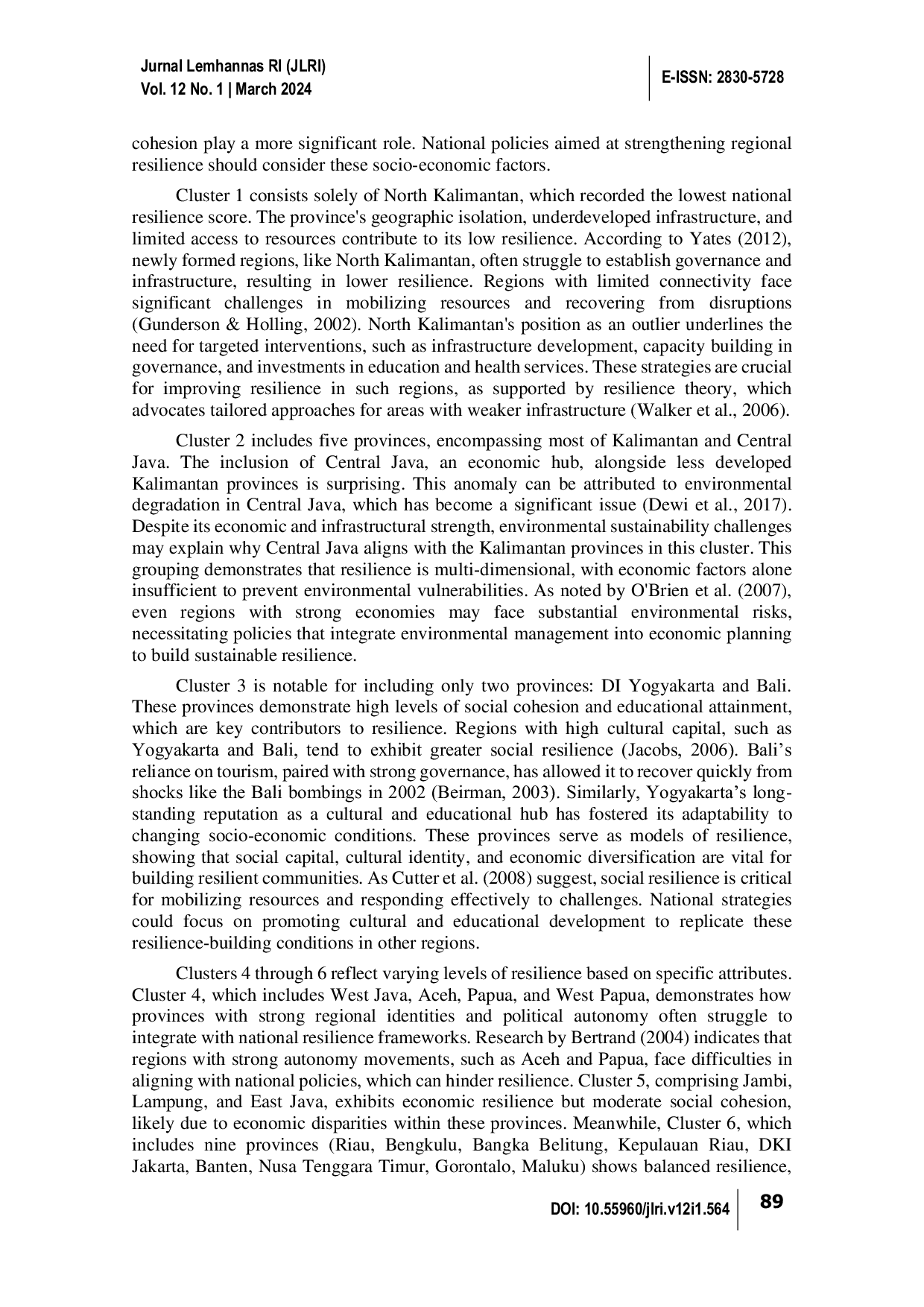 JURIS Mapping Regional Characteristics of National Resilience Through Data Mining Approaches