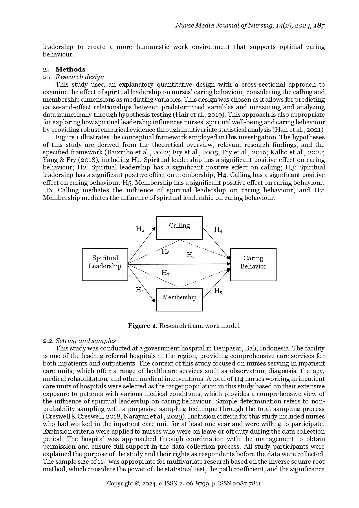 juris Spiritual Leadership Enhances Caring Behaviour The Mediating Role of Calling