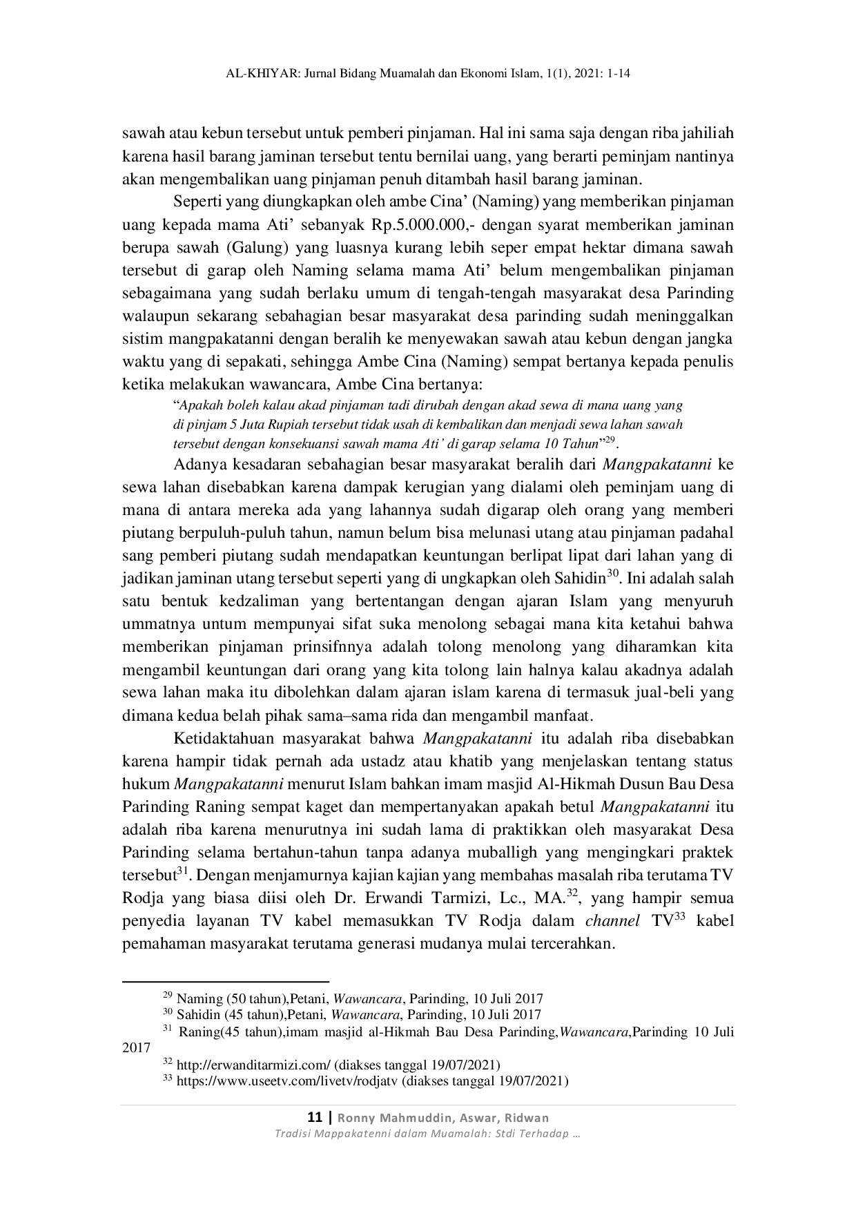 JURIS Tradisi Mappakatanni dalam Muamalah Studi Terhadap Pemahaman Konsep Riba Masyarakat Desa Parinding Mappakatanni Tradition in Muamalah The Study of the Understanding of the Concept of Riba Parinding