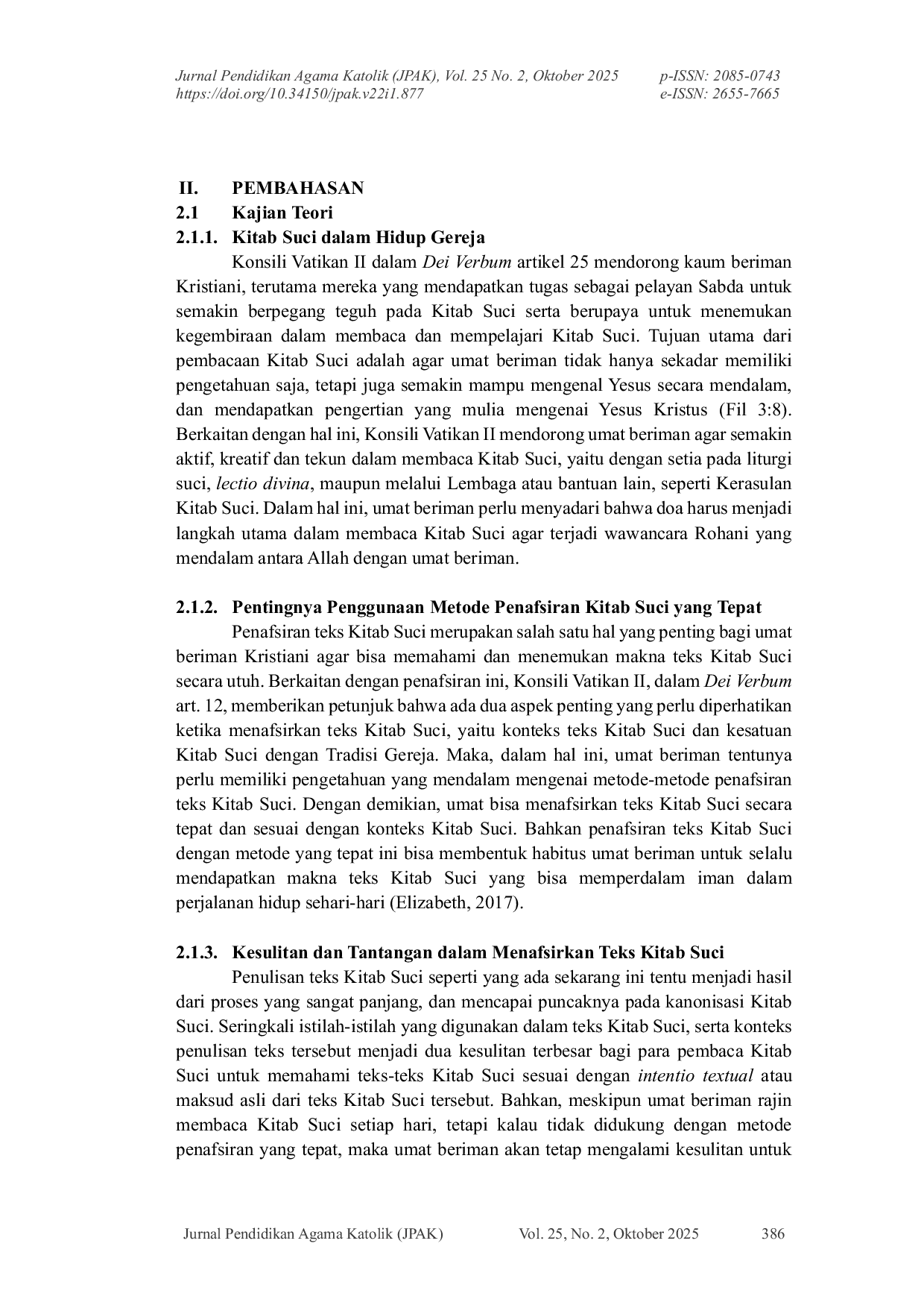 JURIS Analisis Metode dan Manfaat Pendalaman Kitab Suci pada Kelompok Emaus Journey Jalan Godean Yogyakarta