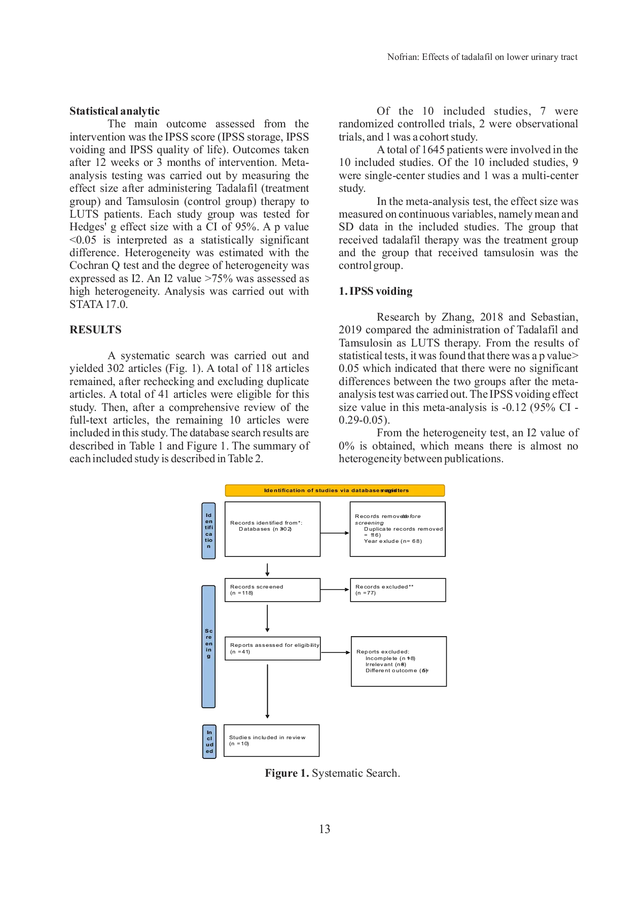 JURIS EVALUATING THE EFFECTS OF TADALAFIL ON LOWER URINARY TRACT SYMPTOMS DUE TO BENIGN PROSTATIC HYPERPLASIA A SYSTEMATIC REVIEW AND META ANALYSIS