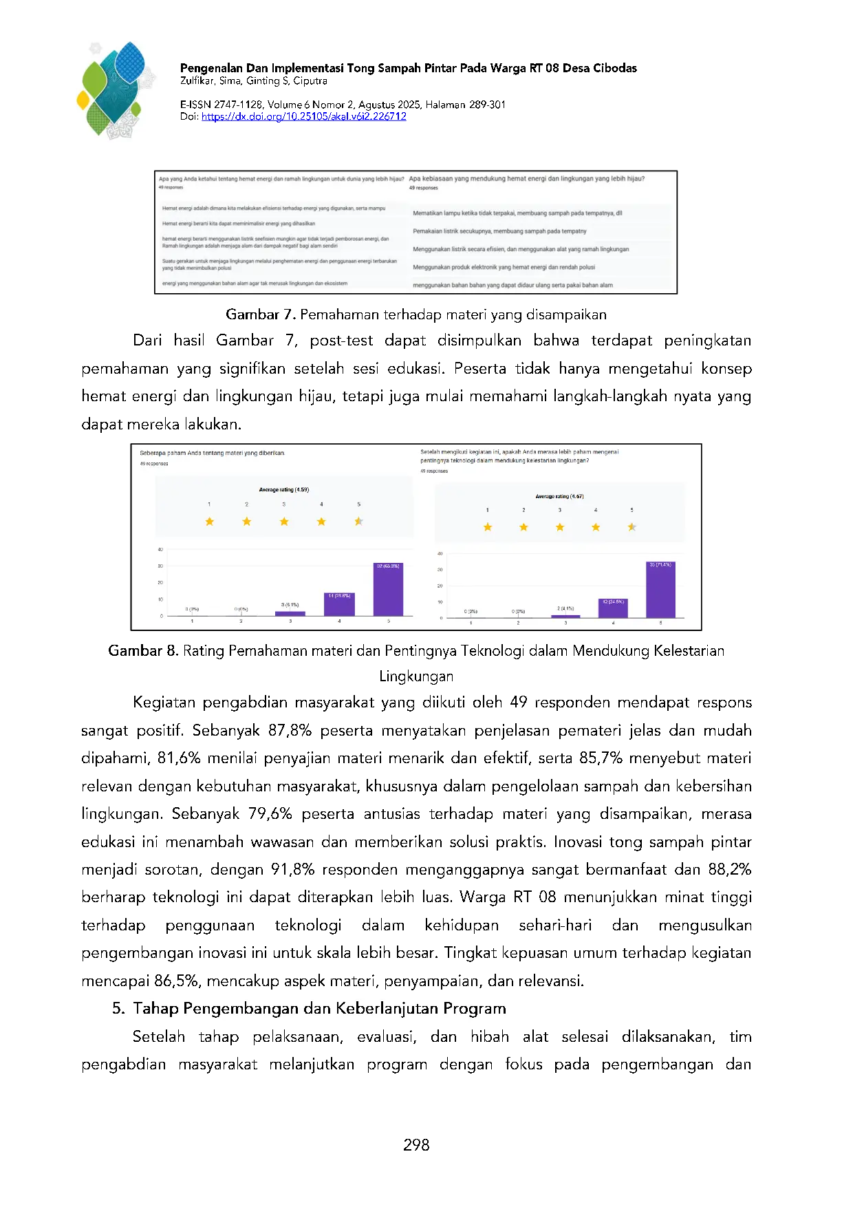 JURIS Pengenalan dan Implementasi Tong Sampah Pintar Pada Warga RT 08 Desa Cibodas