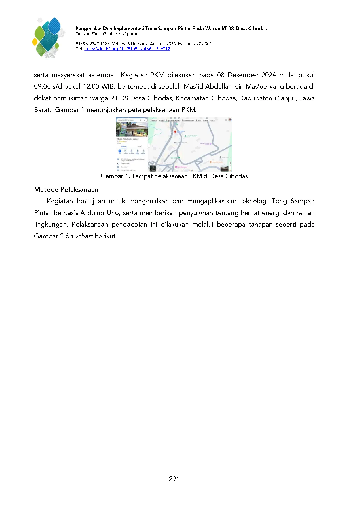 JURIS Pengenalan dan Implementasi Tong Sampah Pintar Pada Warga RT 08 Desa Cibodas