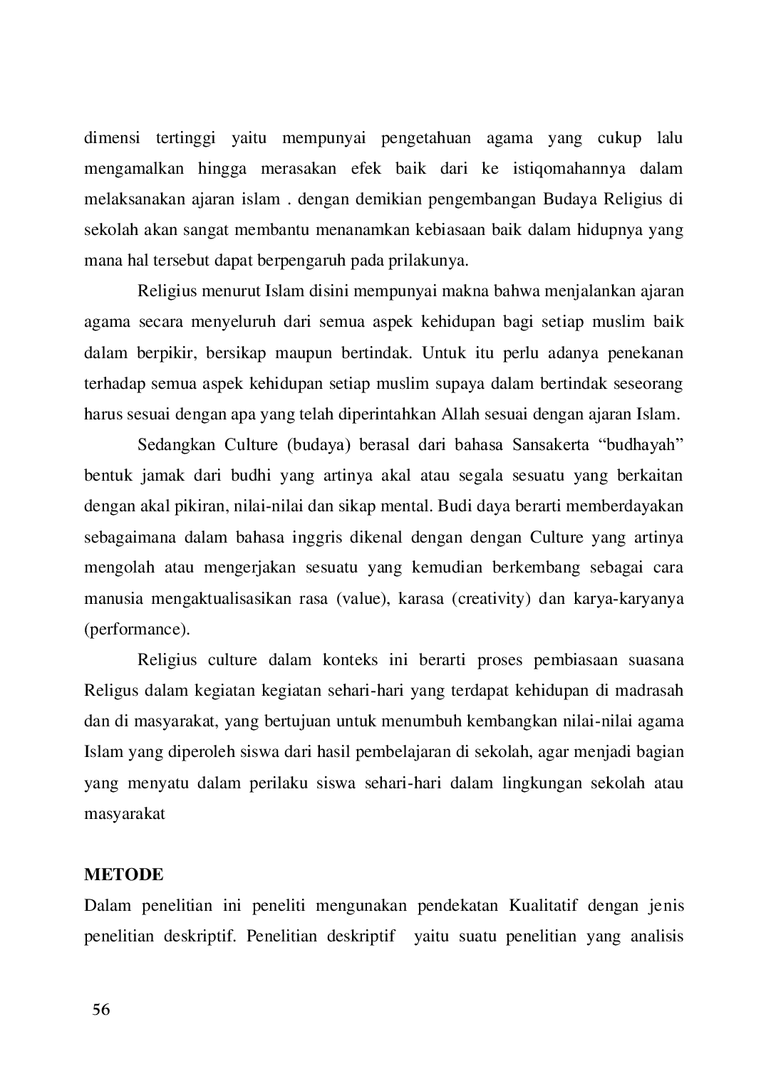 JURIS Strategi Pengembangan Religius Culture Peserta Didik MTs Al Fatimiyah