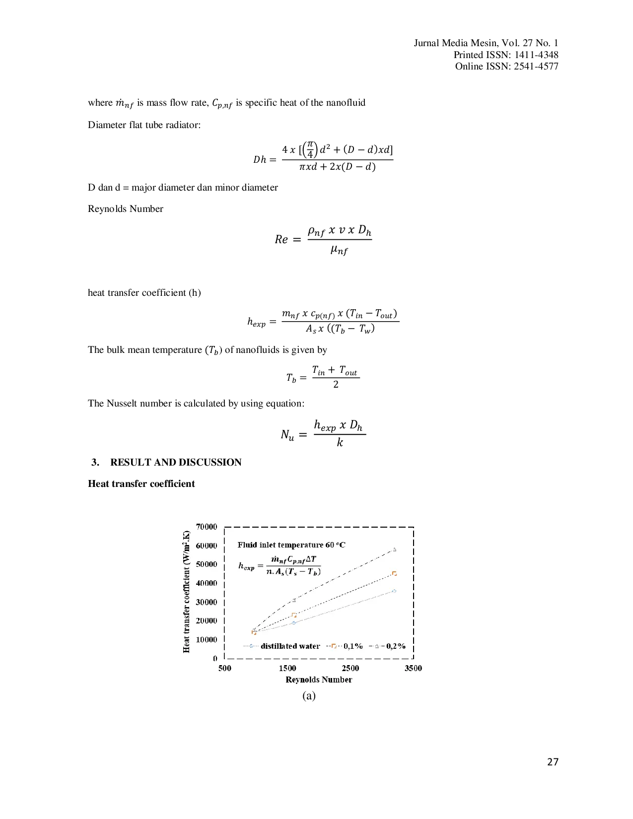 JURIS Enhancement of Heat Transfer Performance of Flat Vertical Tube Using SiO2 Water Nanofluids