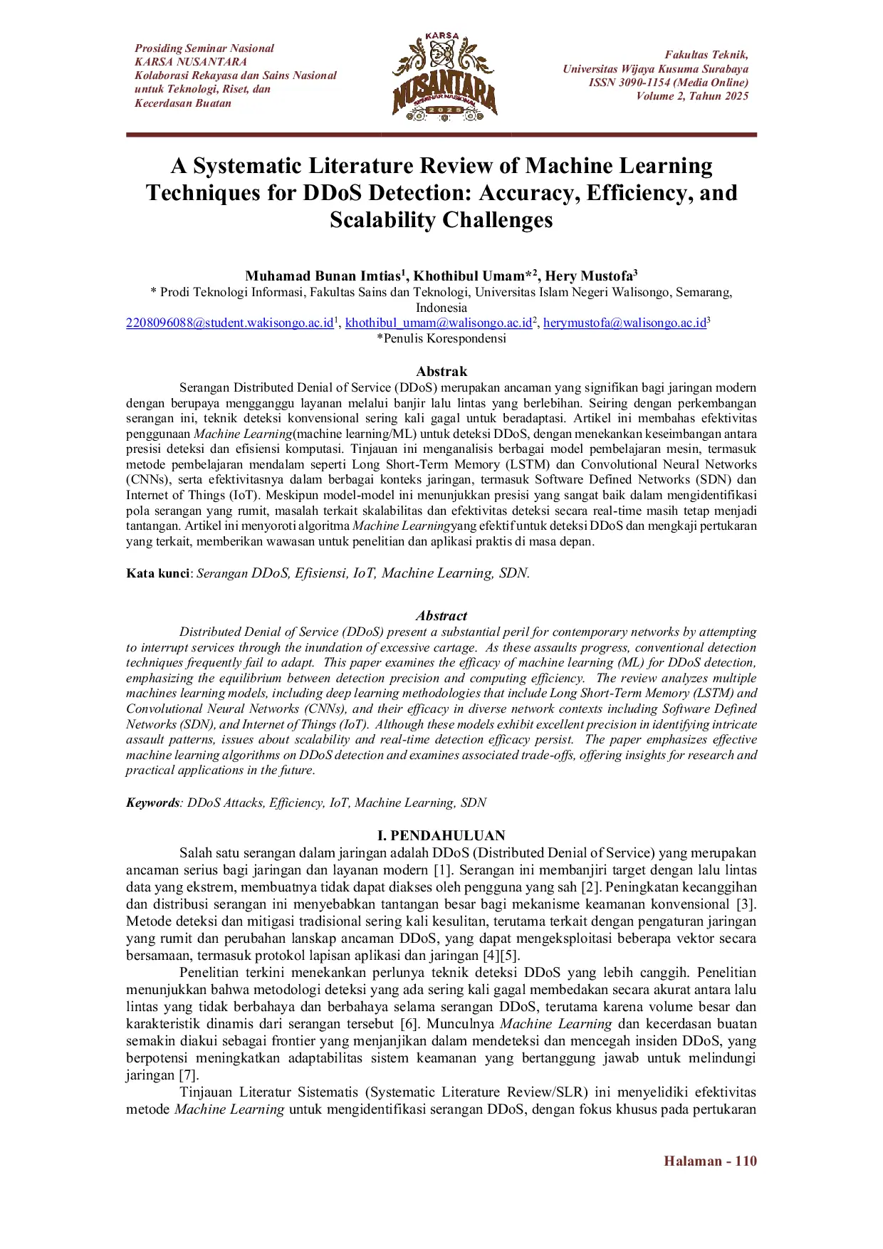 JURIS A Systematic Literature Review of Machine Learning Techniques for DDoS Detection Accuracy Efficiency and Scalability Challenges