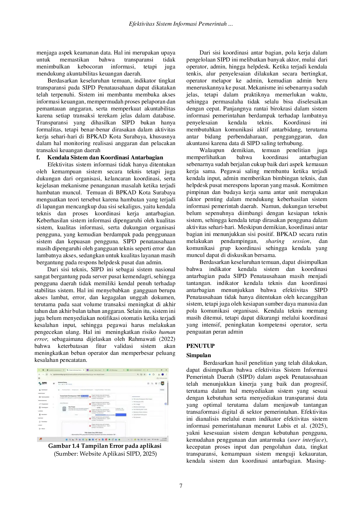 JURIS Efektivitas Sistem Informasi Pemerintah Daeah SIPD dalam Aspek Tata Usaha Keuangan di Badan Pengelolaan Keuangan dan Aset Daerah BPKAD Kora Surabaya