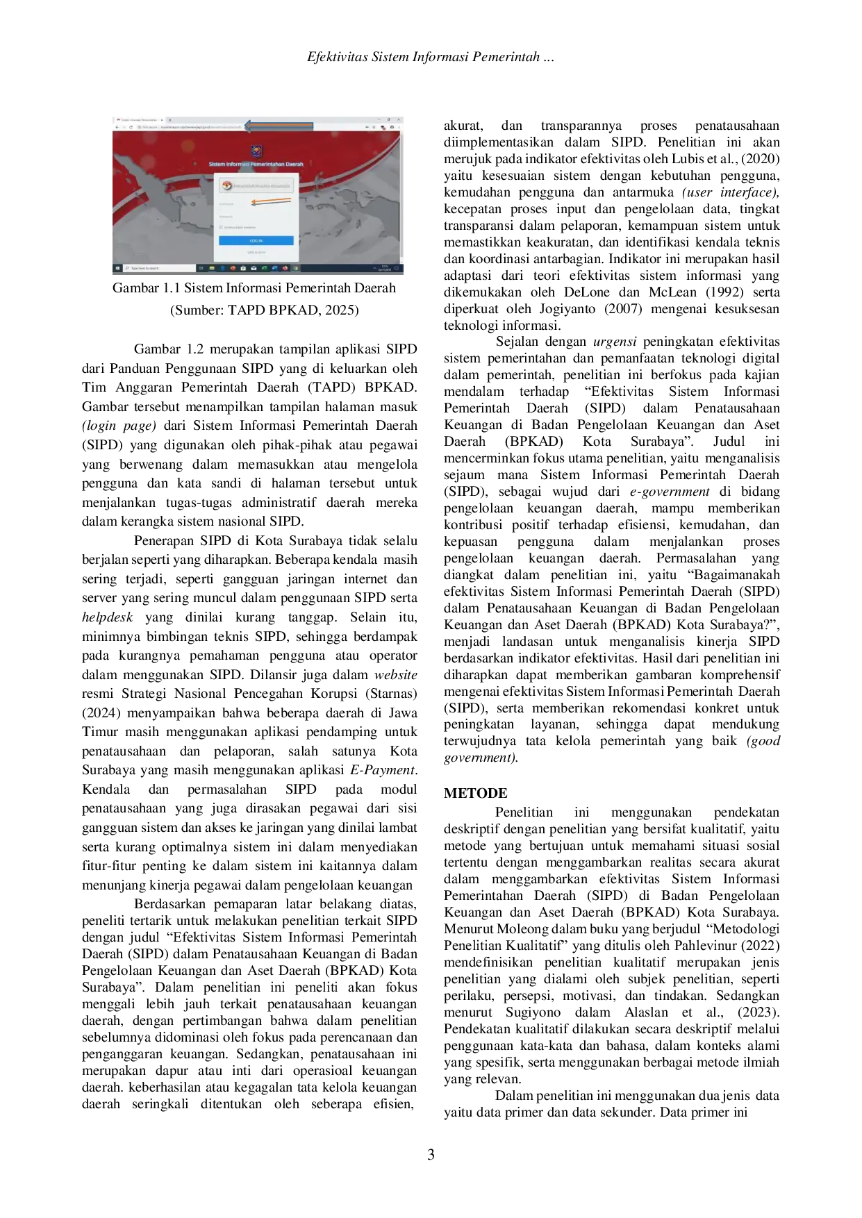 JURIS Efektivitas Sistem Informasi Pemerintah Daeah SIPD dalam Aspek Tata Usaha Keuangan di Badan Pengelolaan Keuangan dan Aset Daerah BPKAD Kora Surabaya