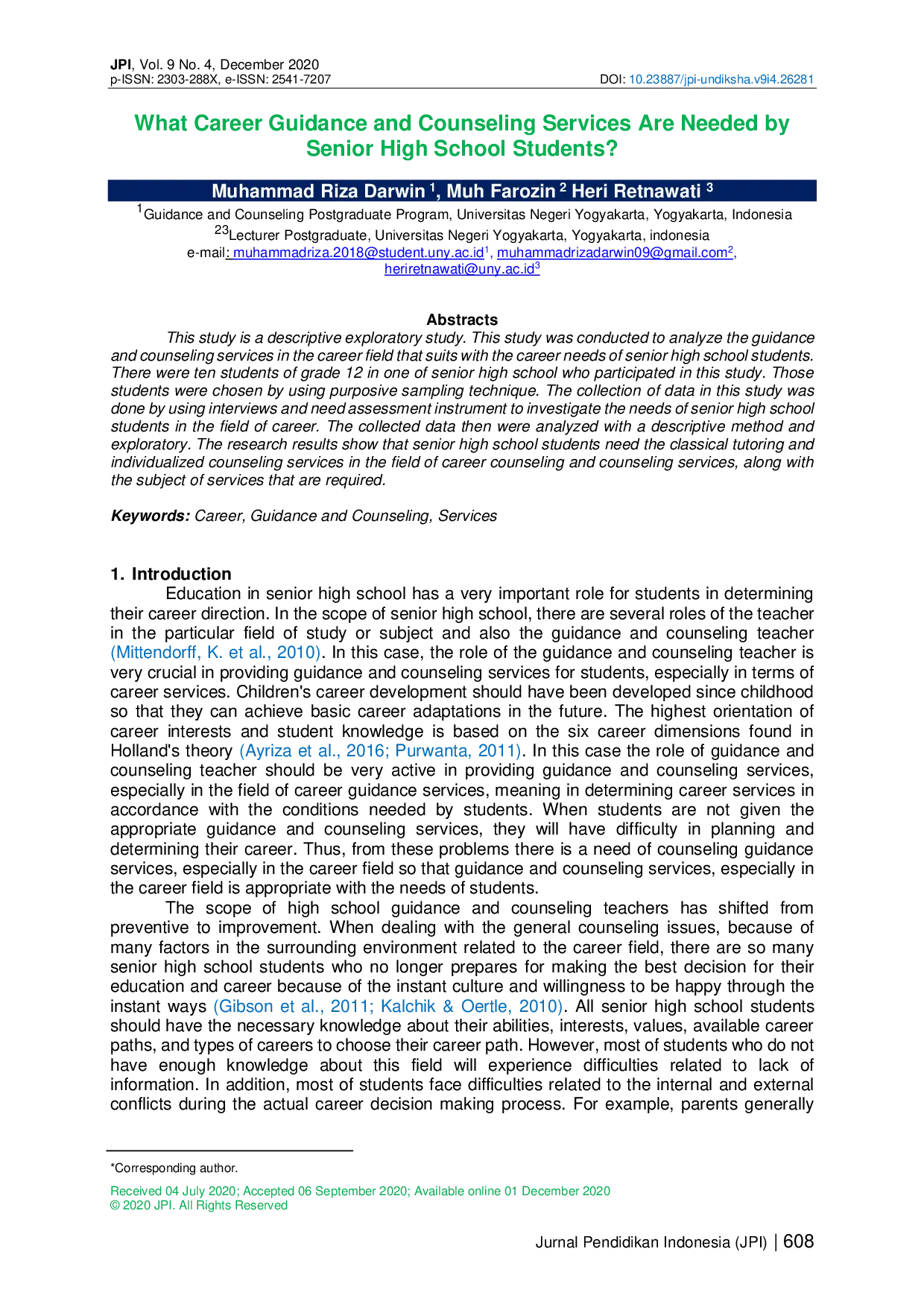 juris What Career Guidance and Counseling Services Are Needed by Senior High School Students
