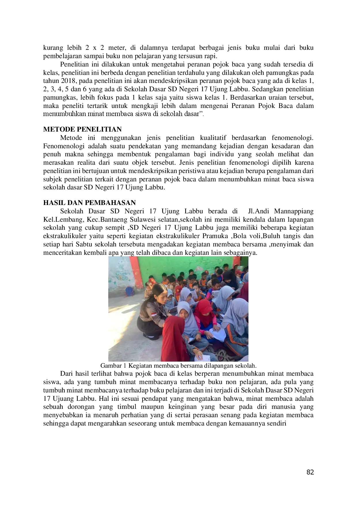 juris Peranan Pojok Baca Dalam Menumbuhkan Minat Baca Siswa Sekolah Dasar