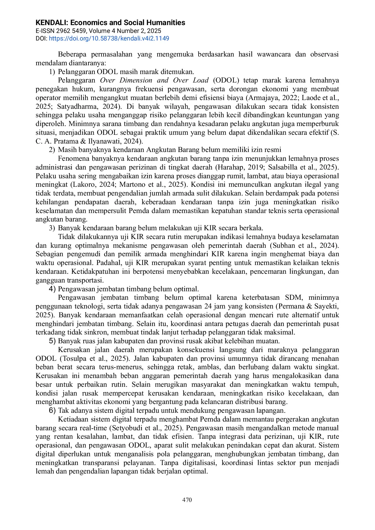 JURIS Peran Pemerintah Daerah dalam Penguatan Regulasi dan Penertiban Angkutan Barang di Provinsi Sulawesi Tenggara