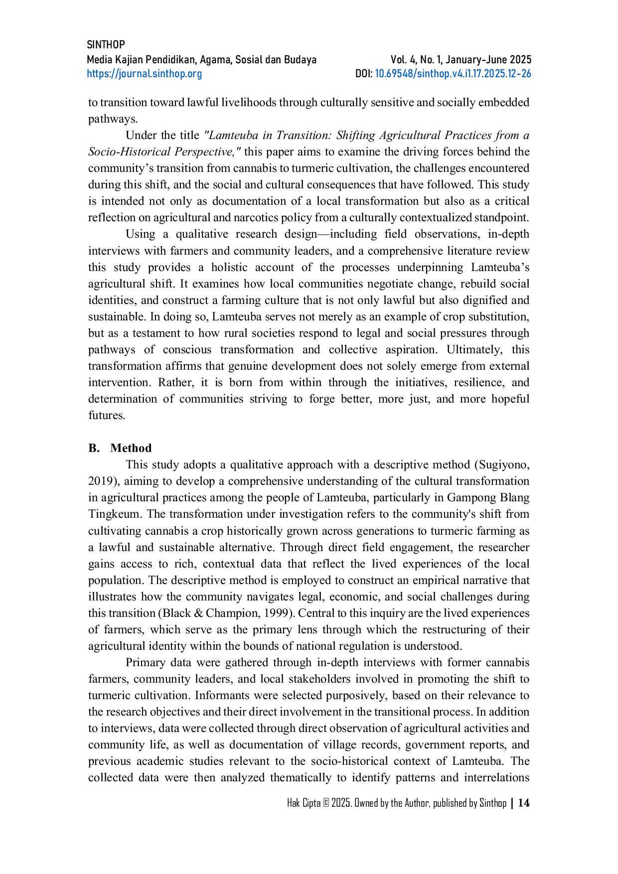 JURIS Lamteuba In Transition A Socio Historical Perspective on Agricultural Cultural Change