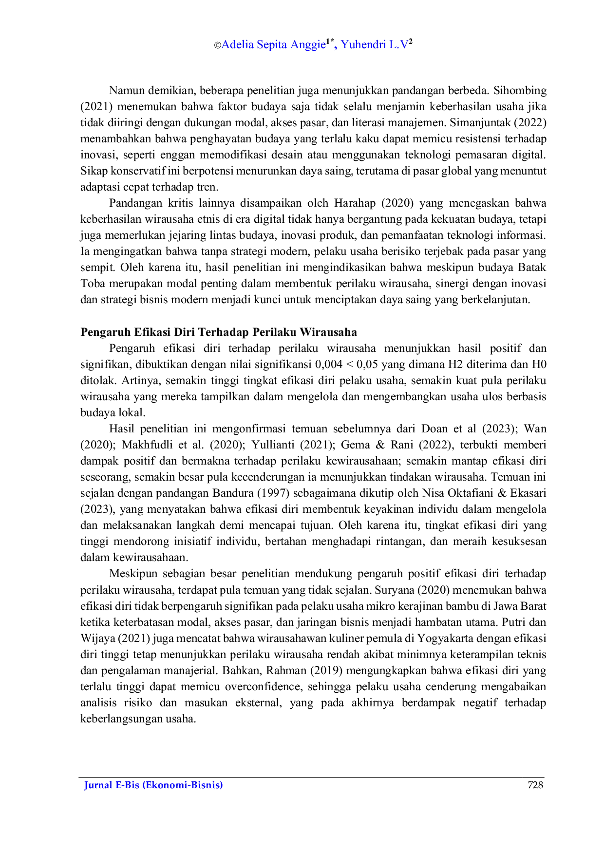 JURIS Perilaku Wirausaha Budaya Dan Efikasi Diri