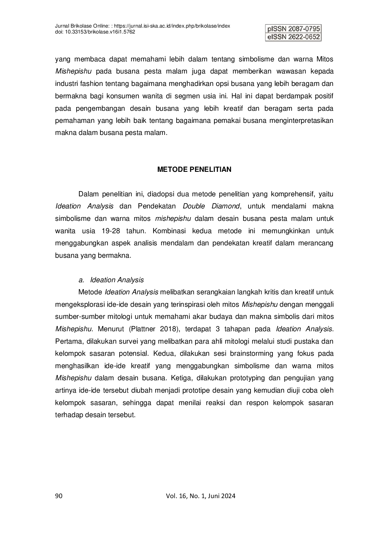 JURIS Analisis Makna Simbolisme Dan Warna Makhluk Mitos Mishepishu Pada Busana Pesta Malam Wanita